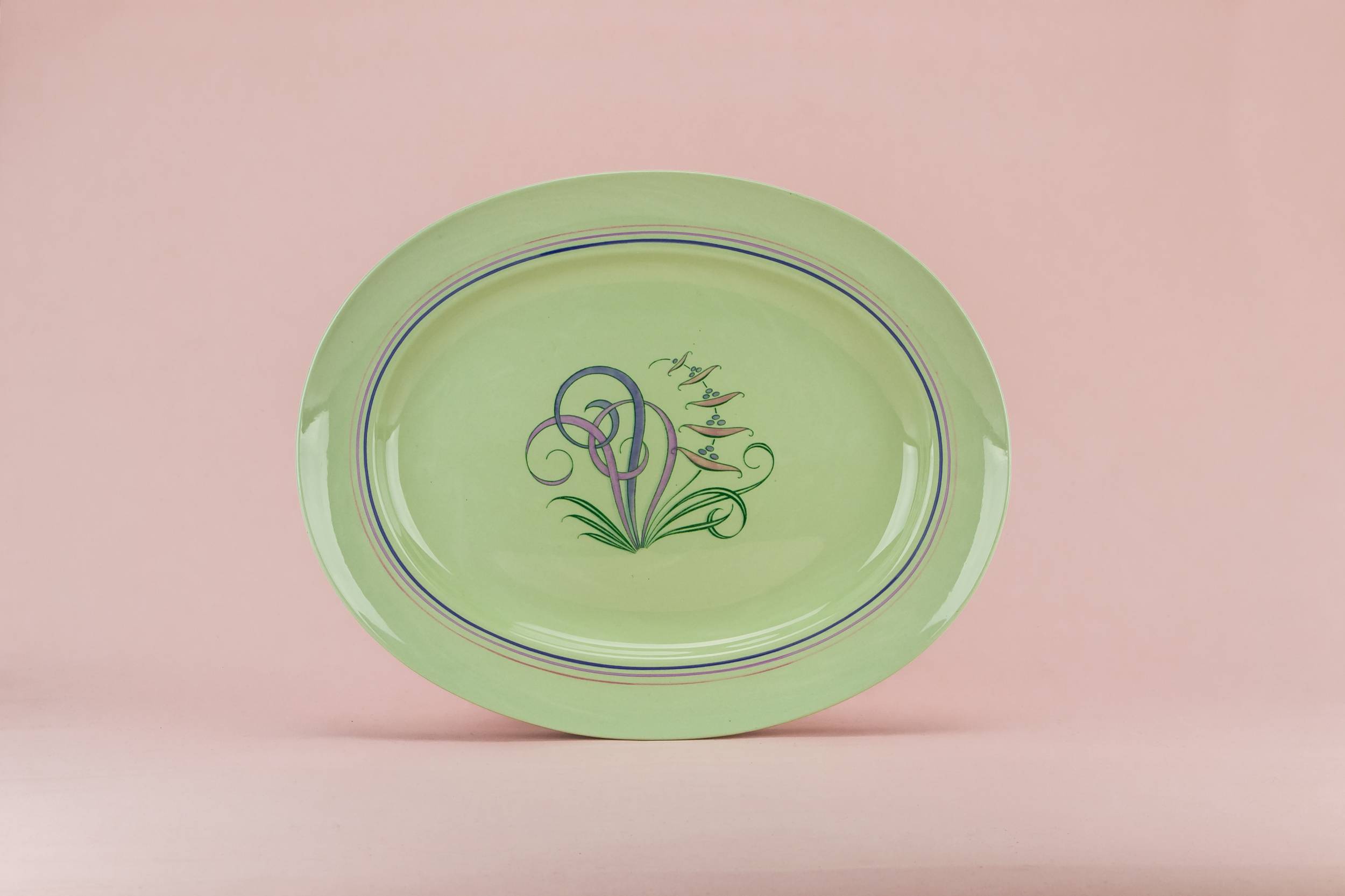 Mid-century Modern Vintage — Large green serving platter