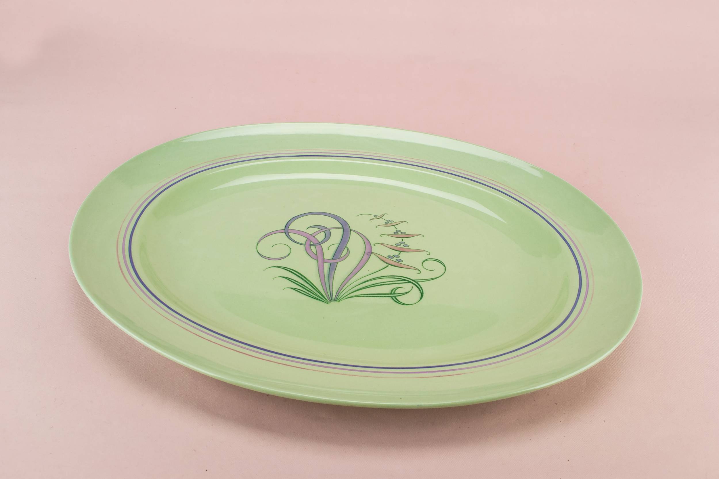 Mid-century Modern Vintage — Large green serving platter 1