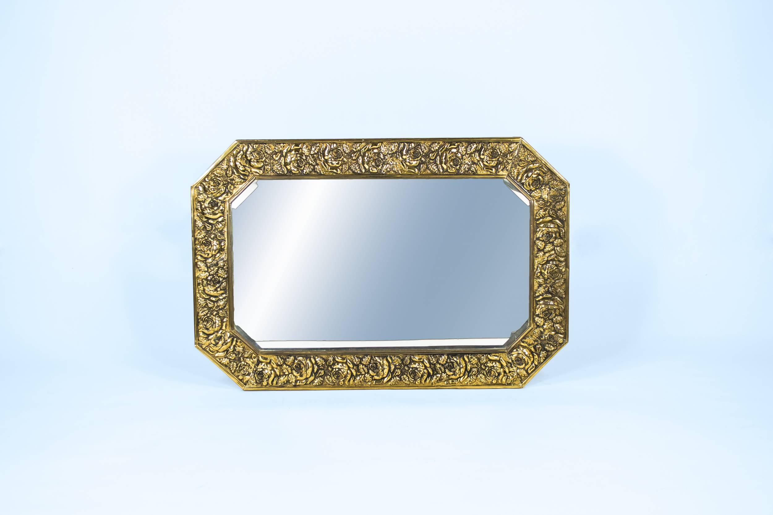 Octagonal Brass Wall — Octagonal brass frame mirror