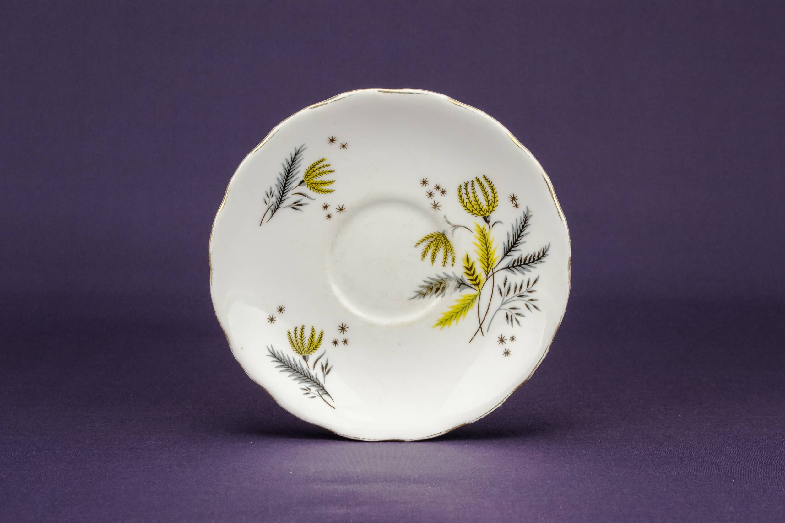 Persons Modernist Porcelain — 2 yellow teacups and saucers 1