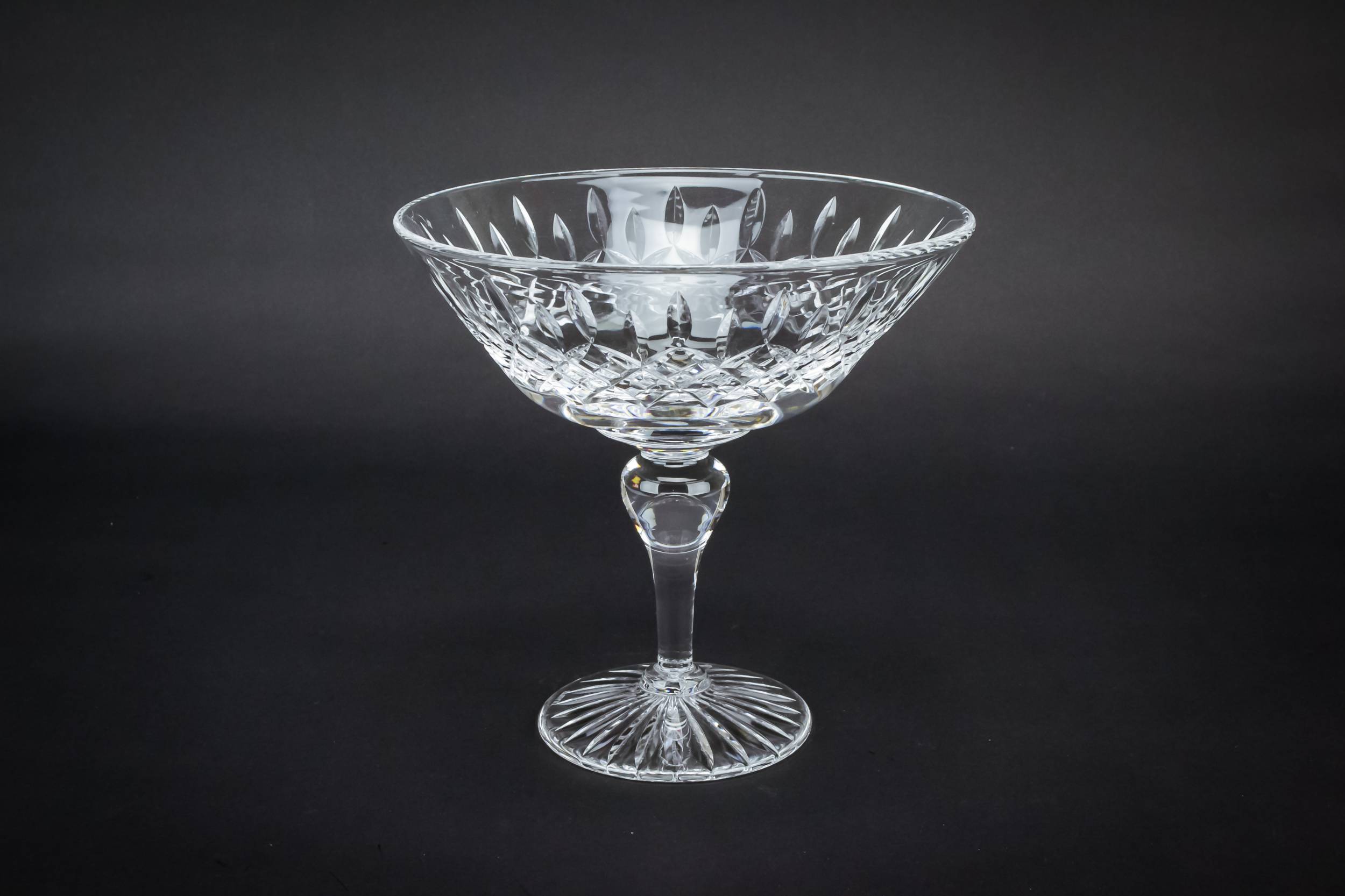Retro Glass 6.5'' — Small cut glass stem bowl