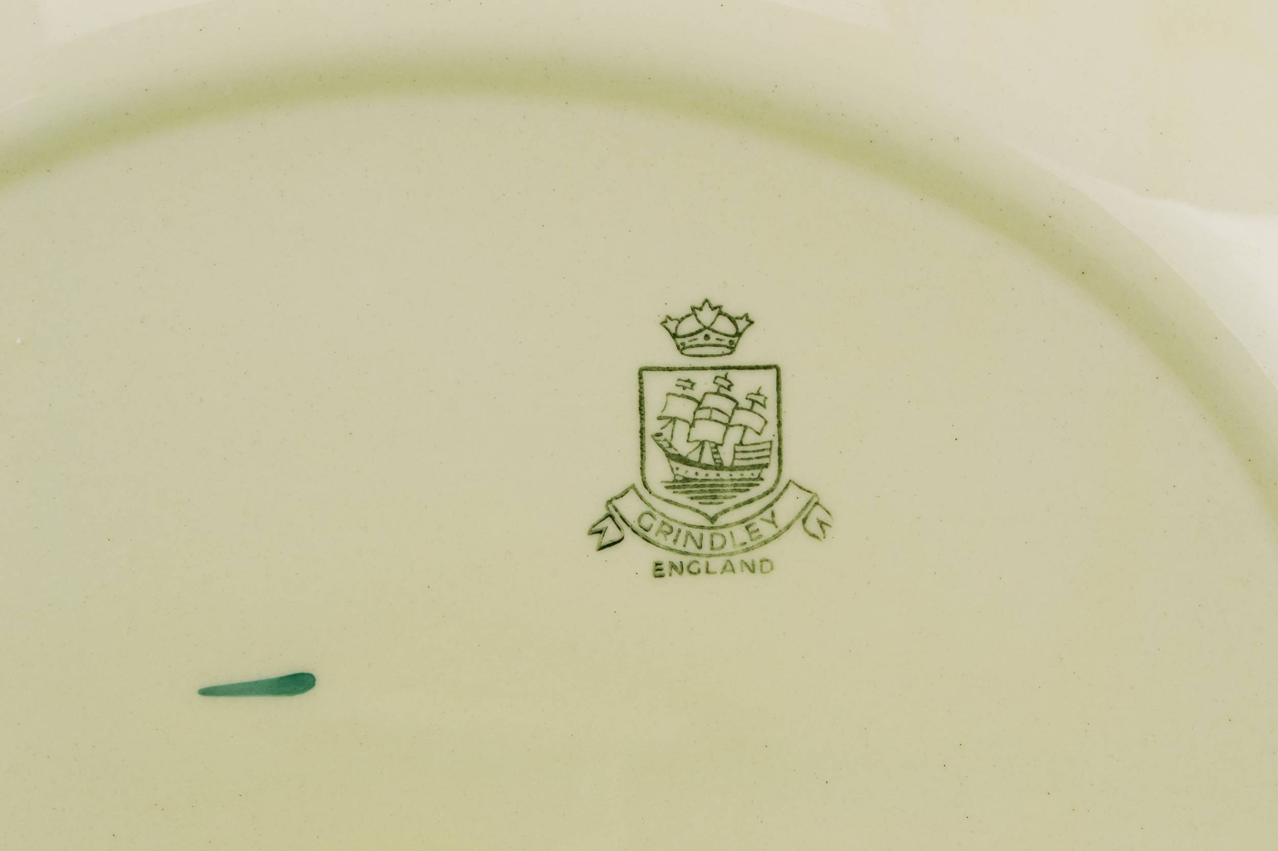 Vintage Elegant Floral — Small green serving platter 2