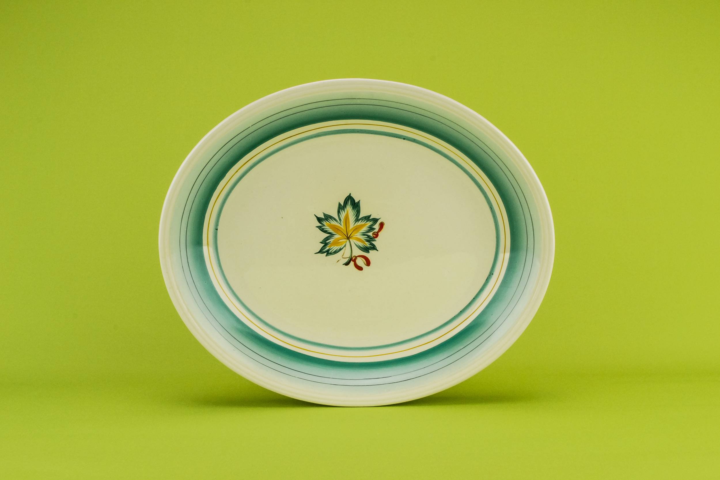 Vintage Elegant Floral — Small green serving platter