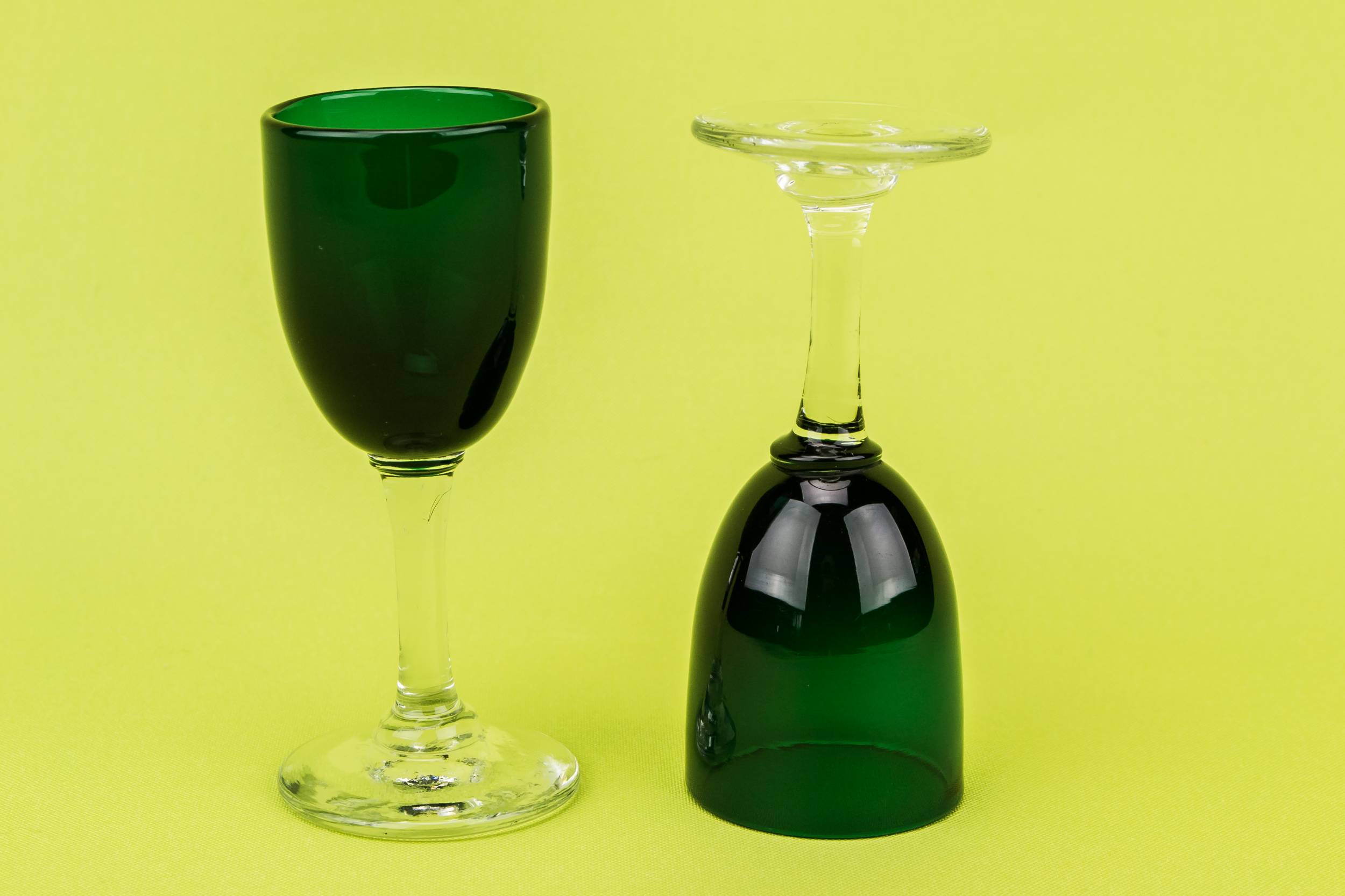 Green Victorian Minimalist — 2 green vodka shot glasses 1