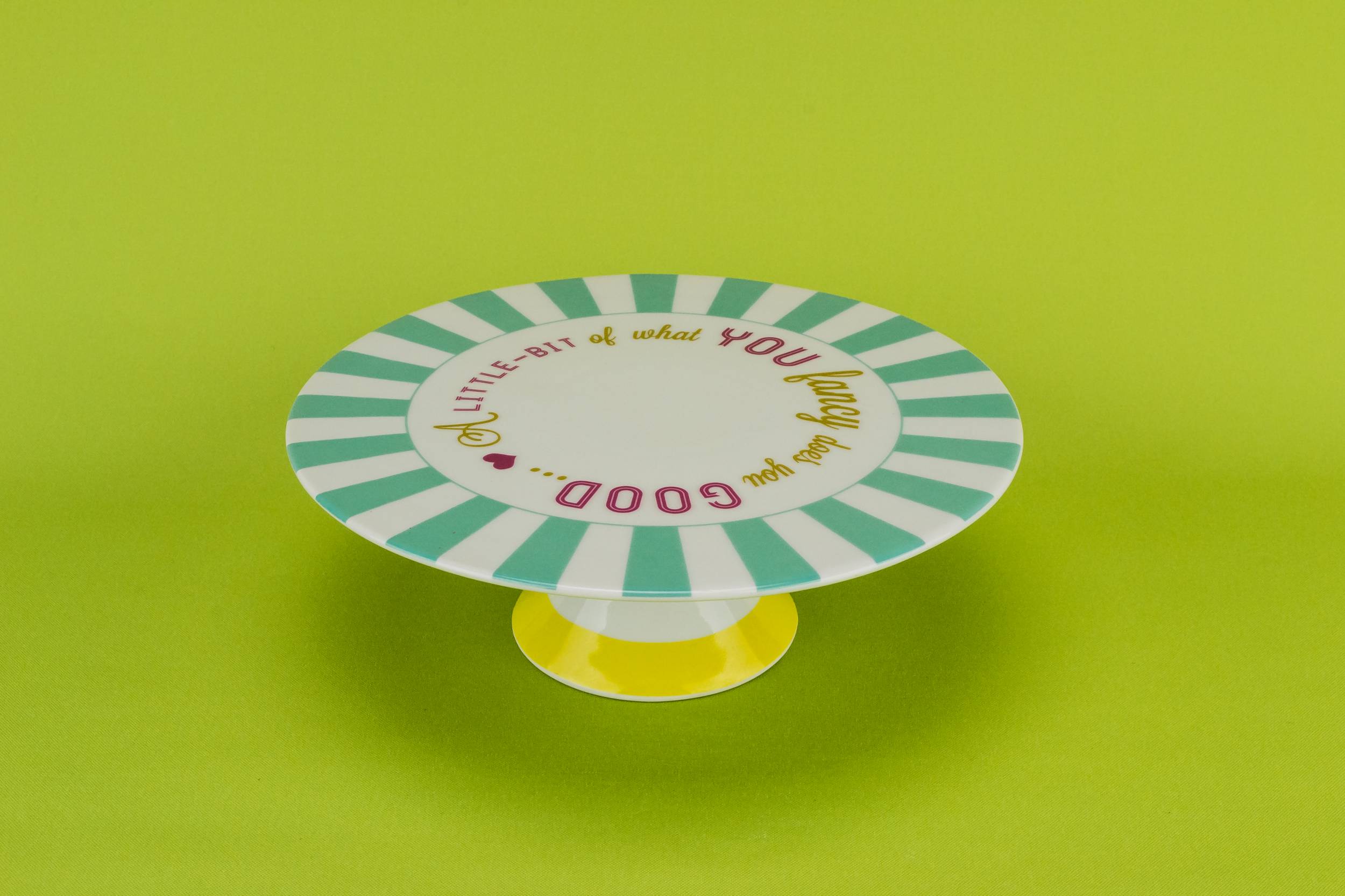 Vintage Attractive Stripy — Cake serving tazza