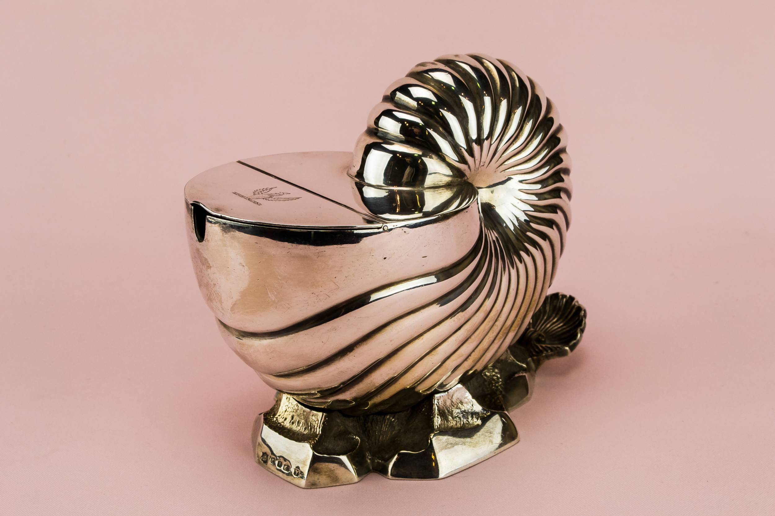 Spectacular Antique Elkington — Silver ammonite spoon warmer 4