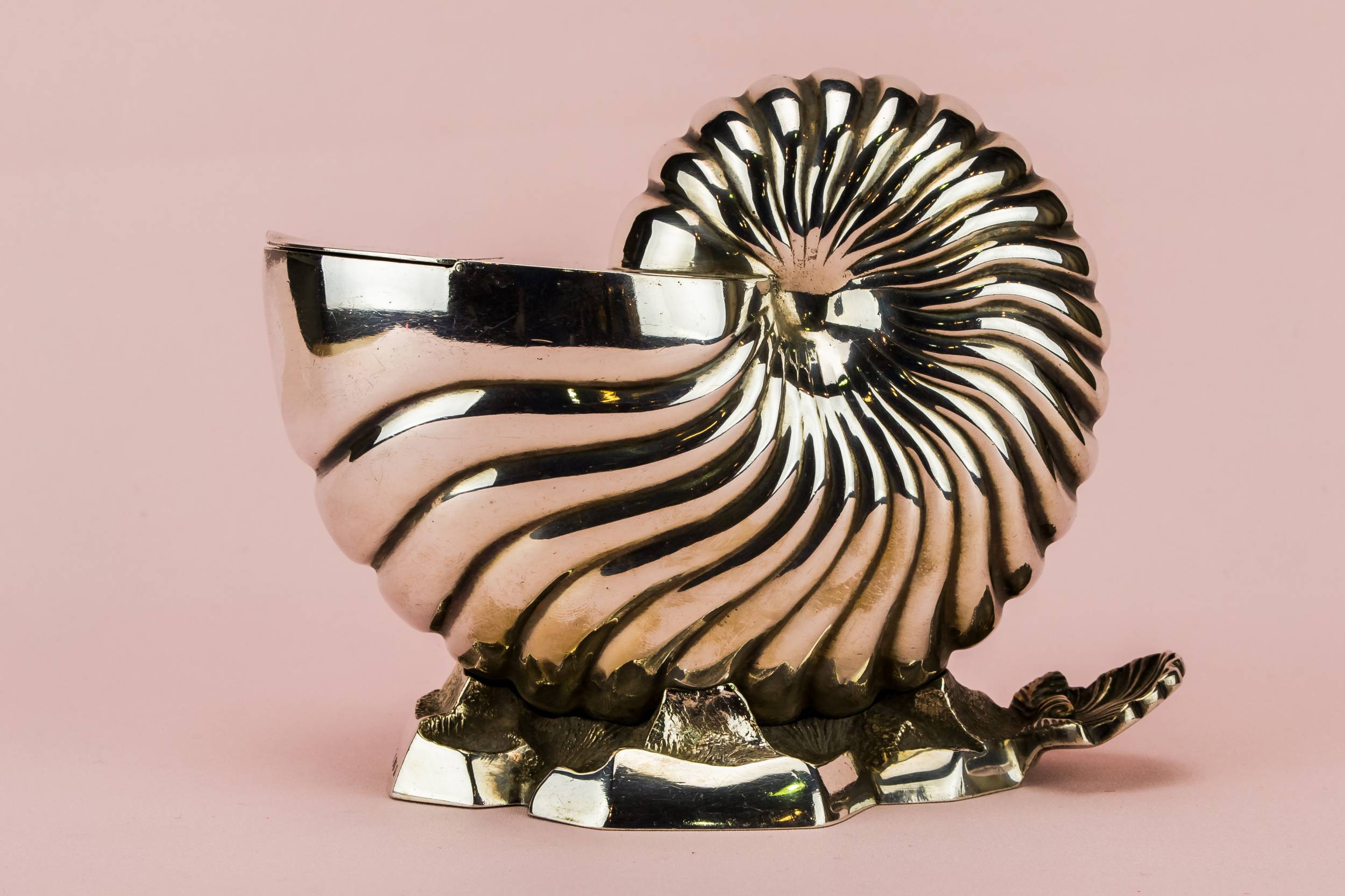 Spectacular Antique Elkington — Silver ammonite spoon warmer 6