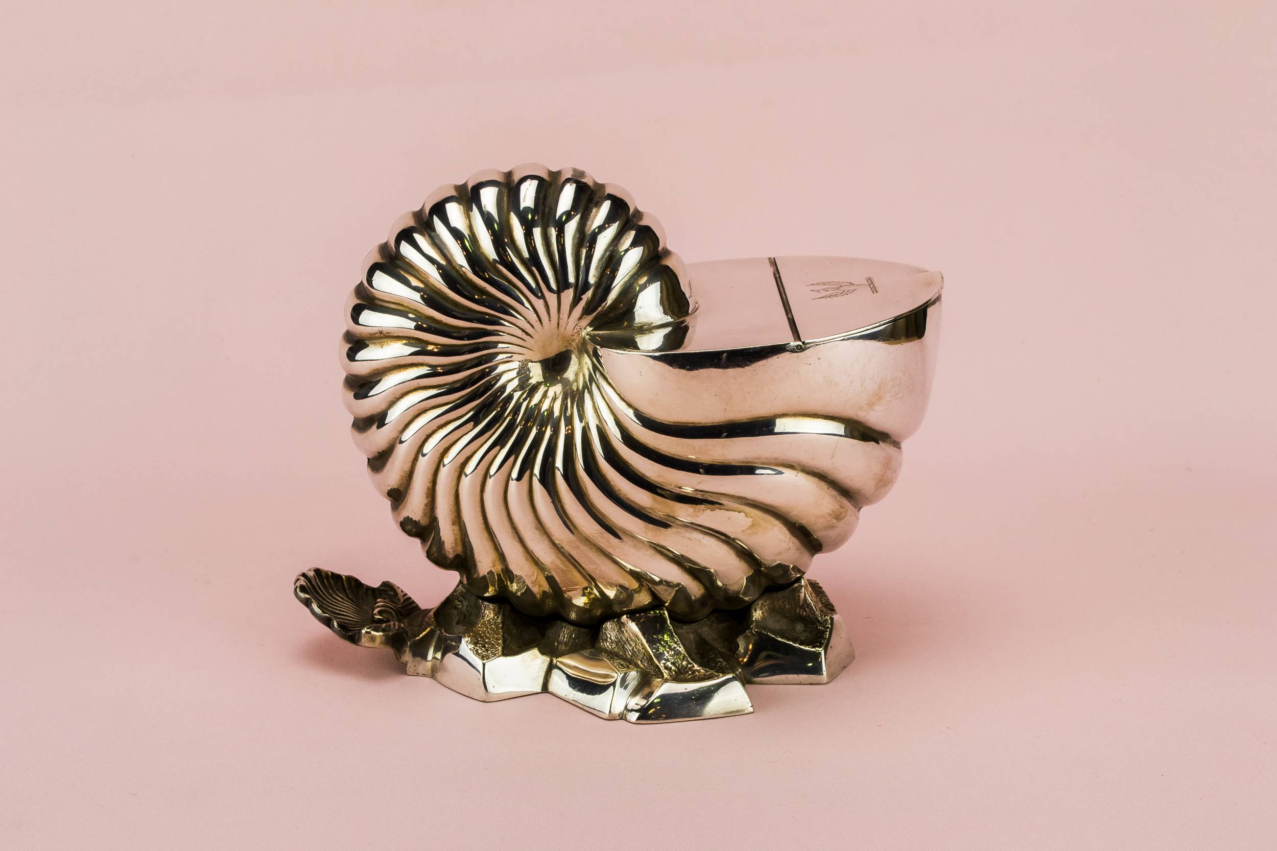 Spectacular Antique Elkington — Silver ammonite spoon warmer