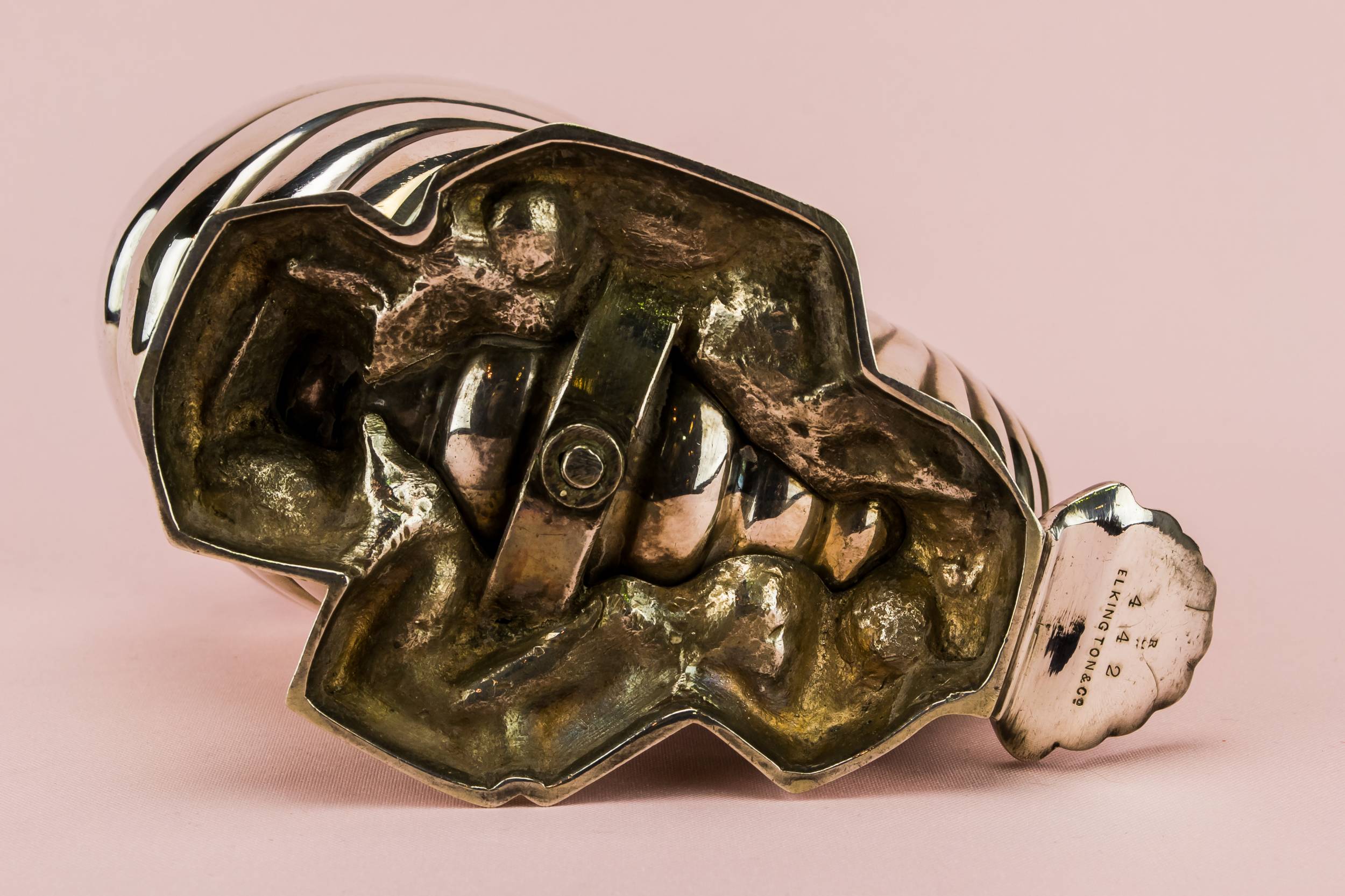 Spectacular Antique Elkington — Silver ammonite spoon warmer 8