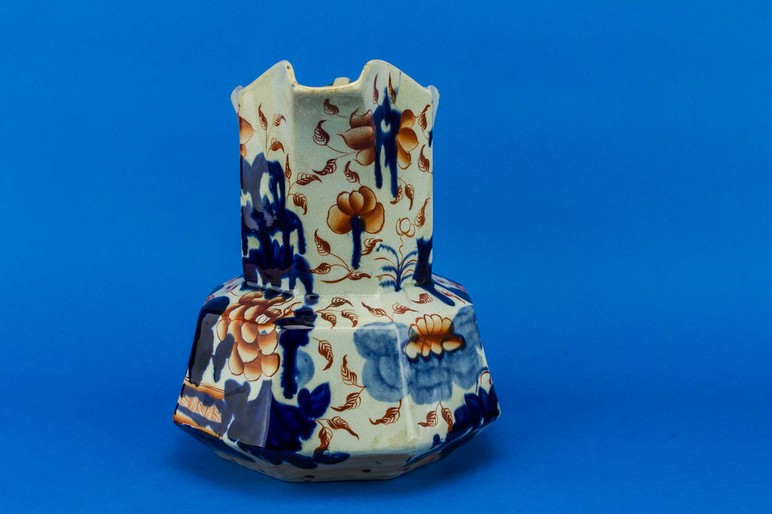 Victorian Antique Ceramic — Rustic colourful water jug 1