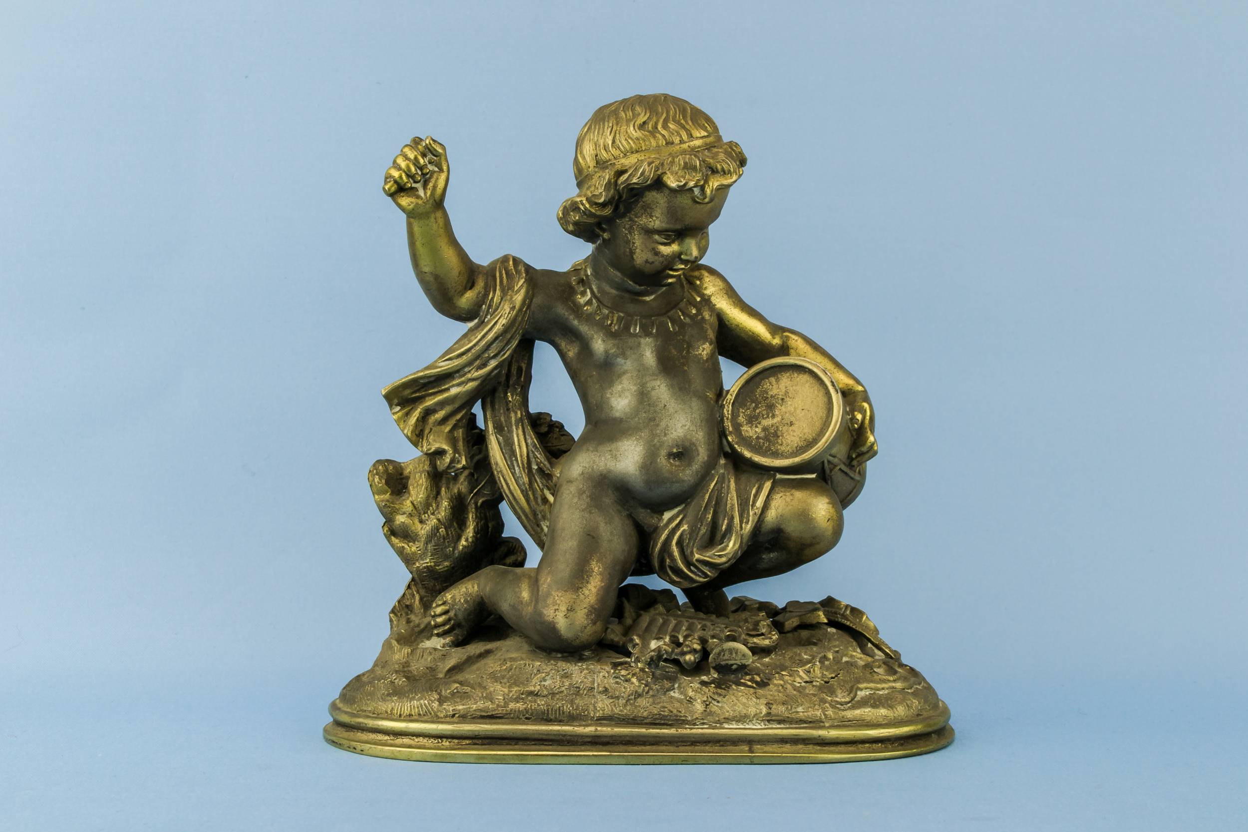 Antique Victorian SCULPTURE — Bronze sculpture of a baby