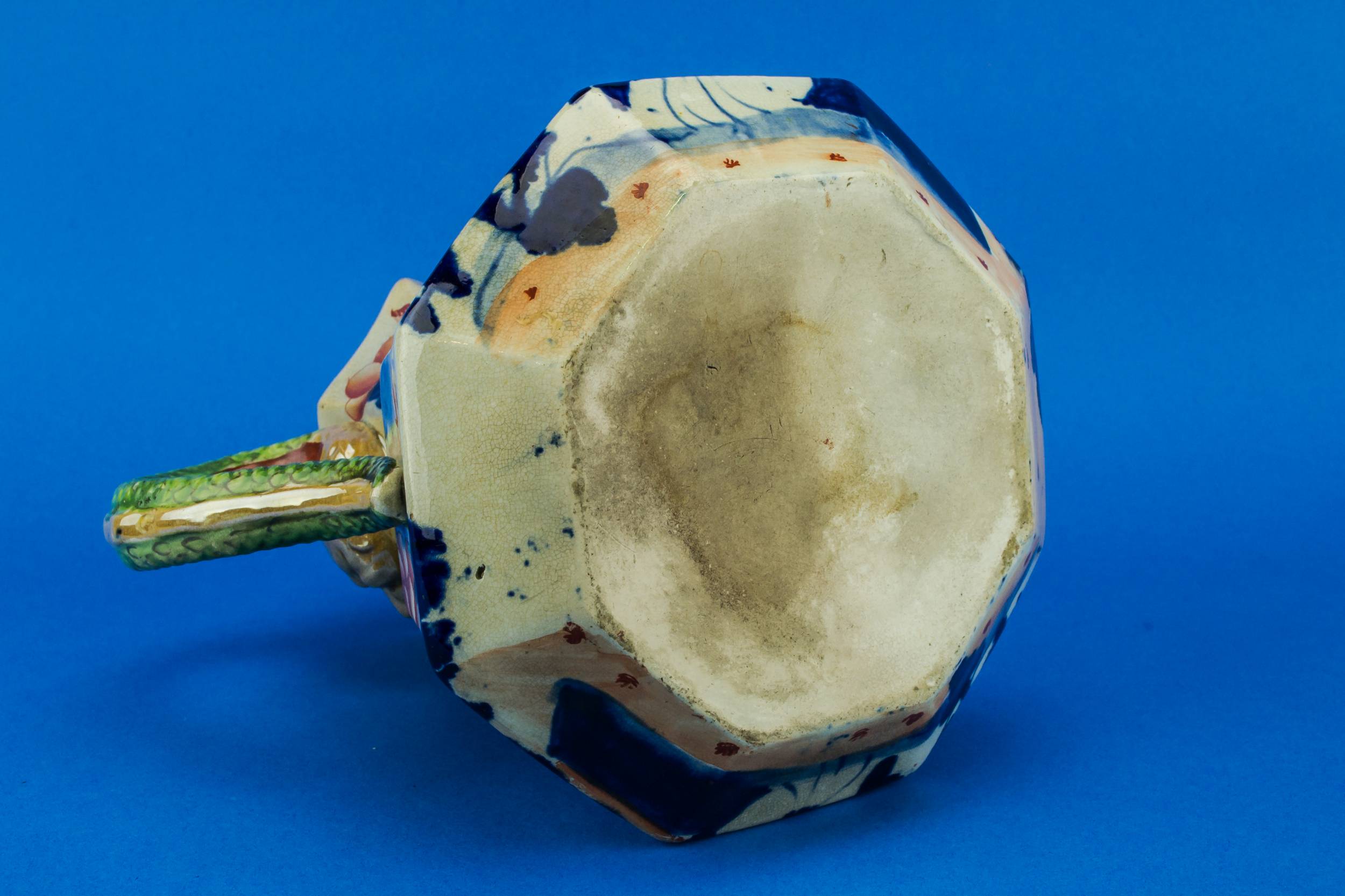Victorian Antique Ceramic — Rustic colourful water jug 4