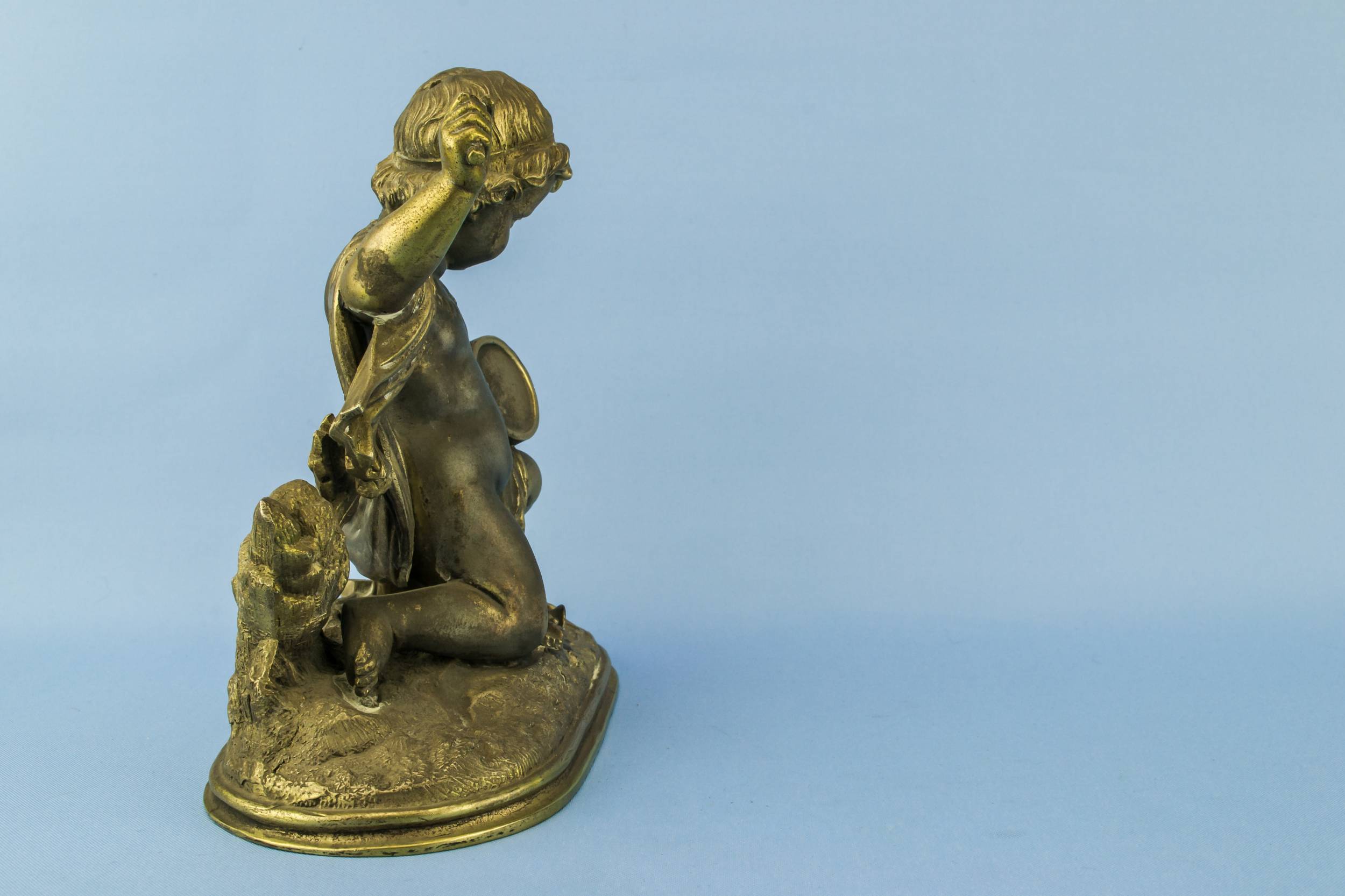 Antique Victorian SCULPTURE — Bronze sculpture of a baby 3