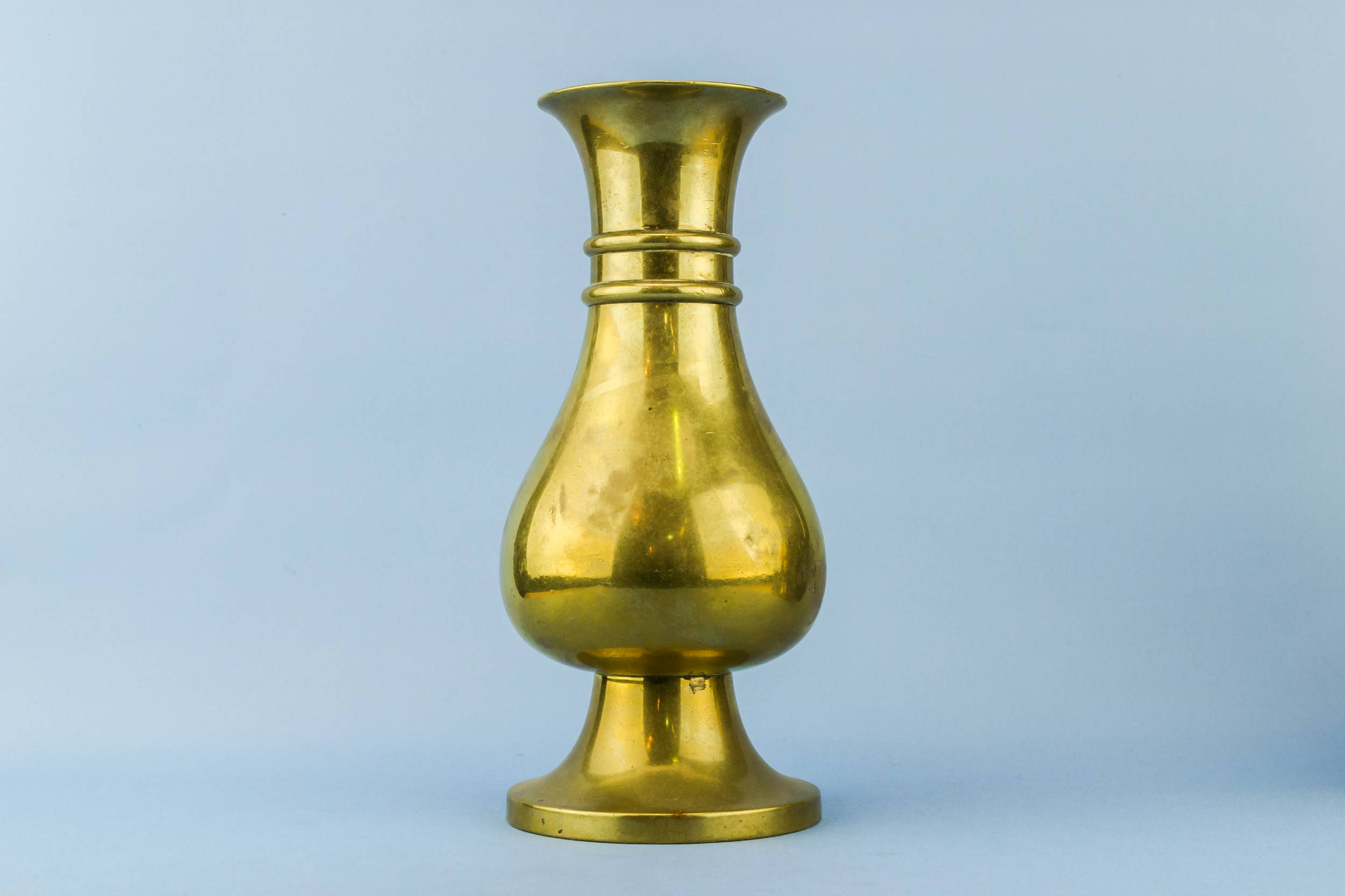 Antique Arts Crafts — Pair of golden brass vases 2