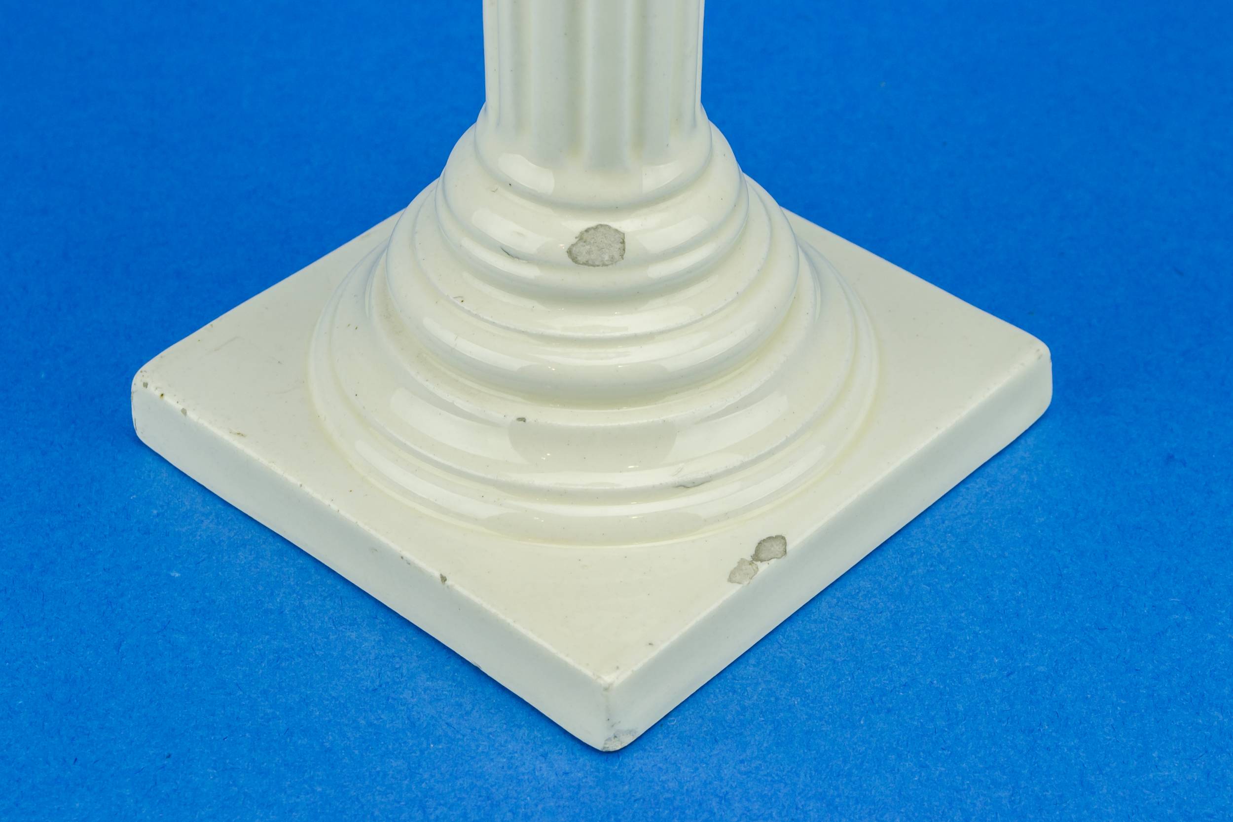 Antique White Fluted — Tall cream candlestick 1