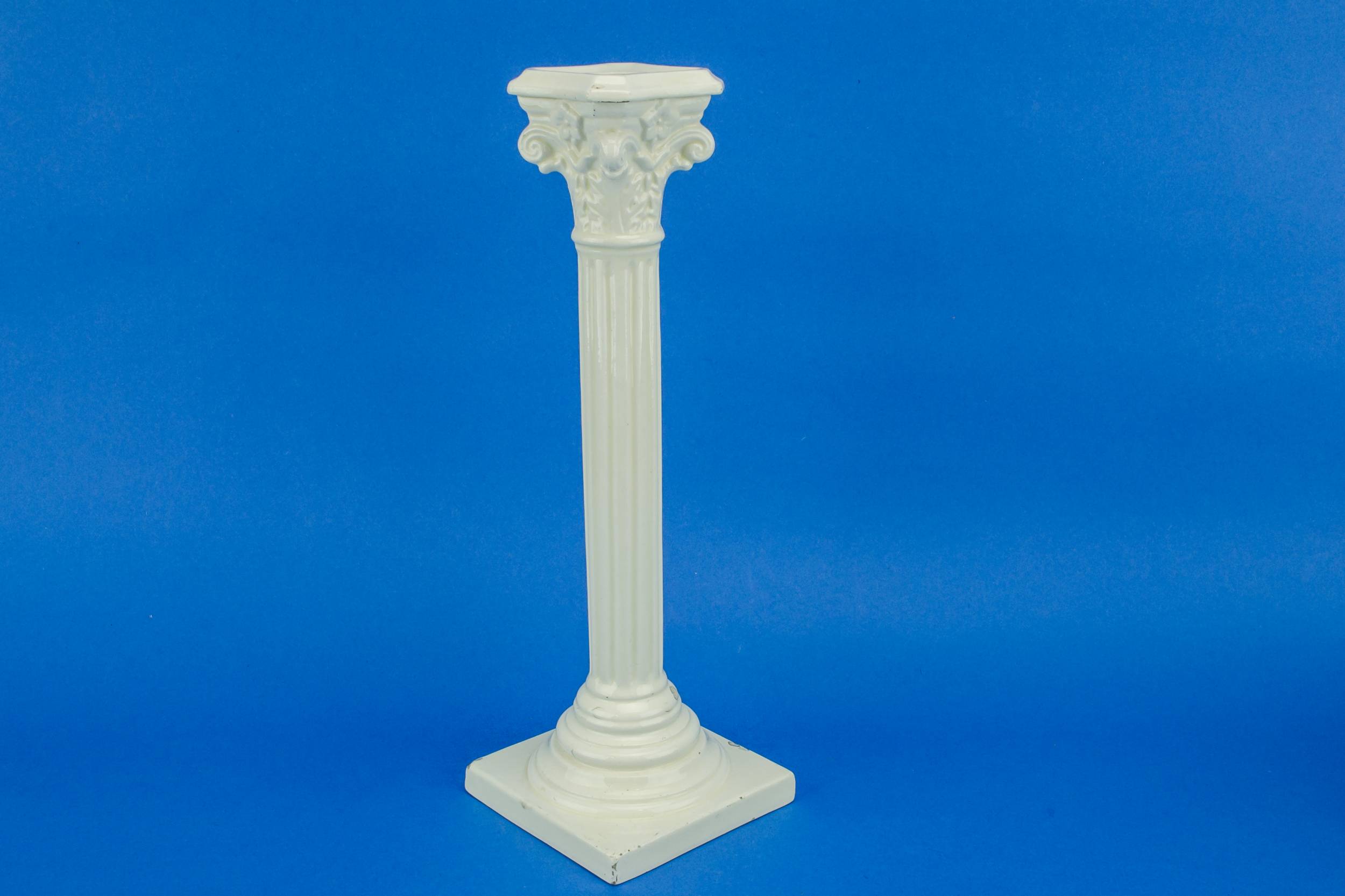 Antique White Fluted — Tall cream candlestick 2
