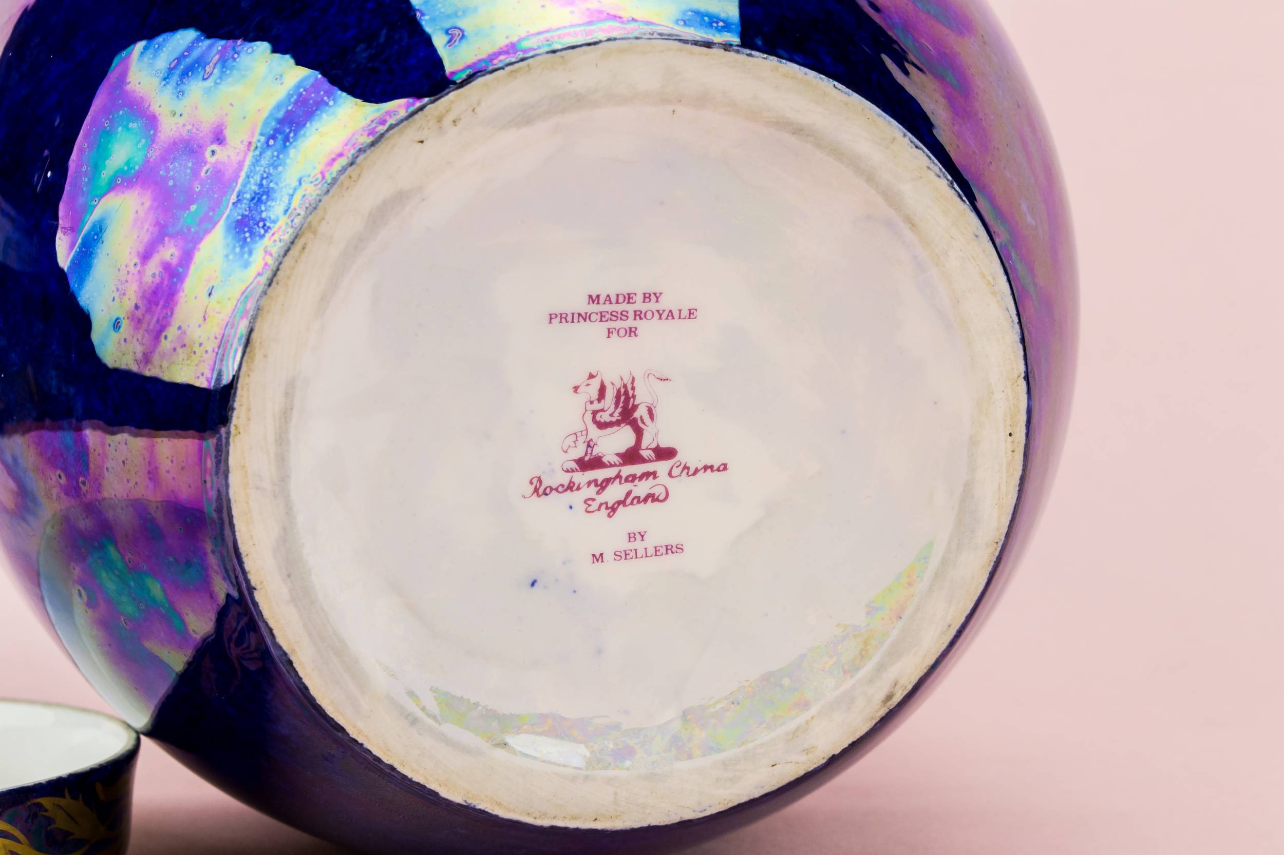 Ceramic Spectacular VASE — Large iridescent blue jar 3