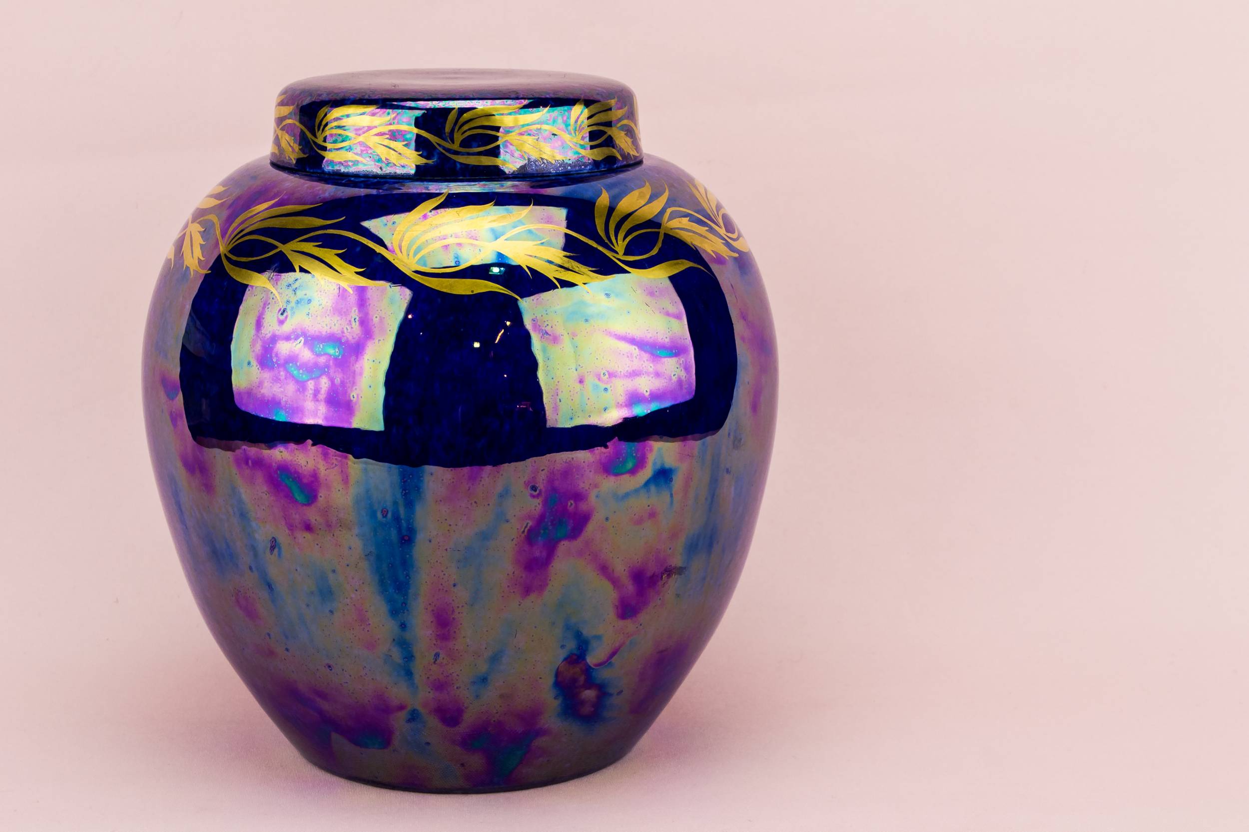 Ceramic Spectacular VASE — Large iridescent blue jar 1