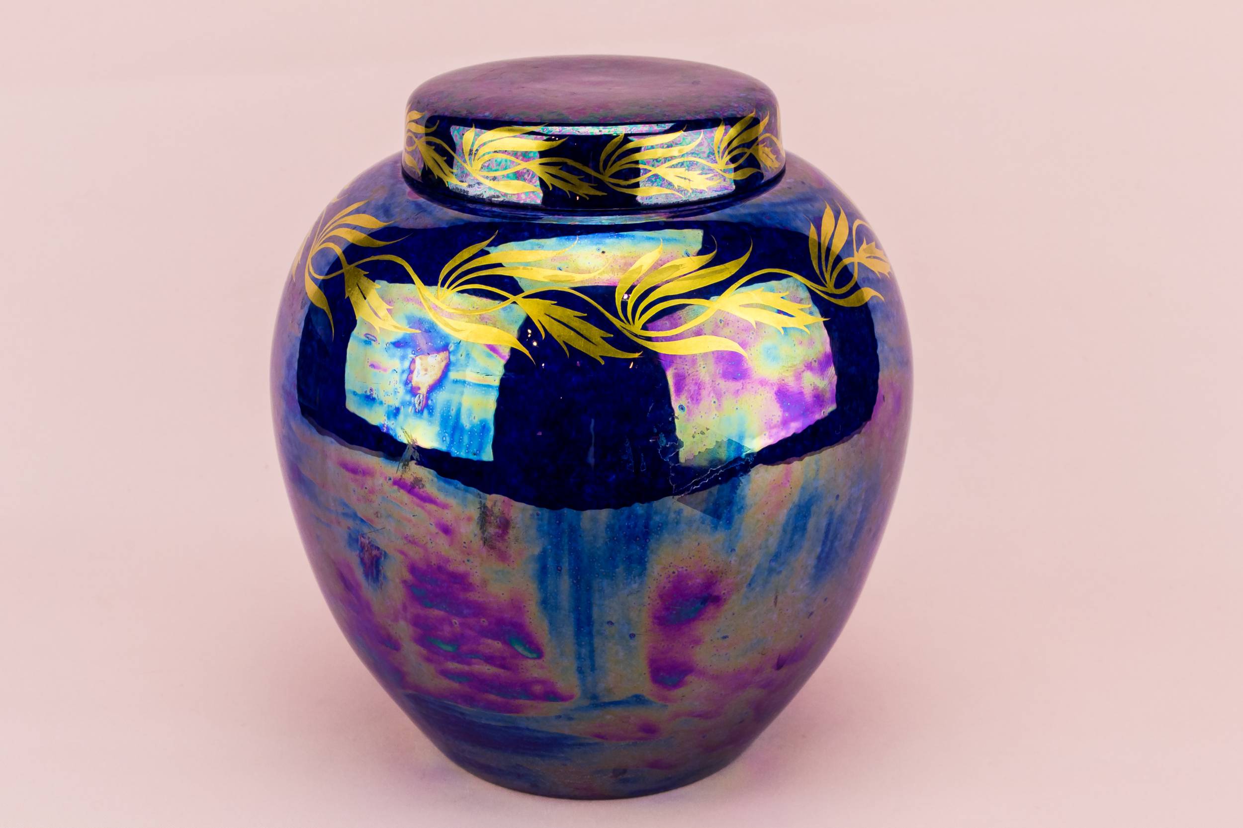 Ceramic Spectacular VASE — Large iridescent blue jar 2
