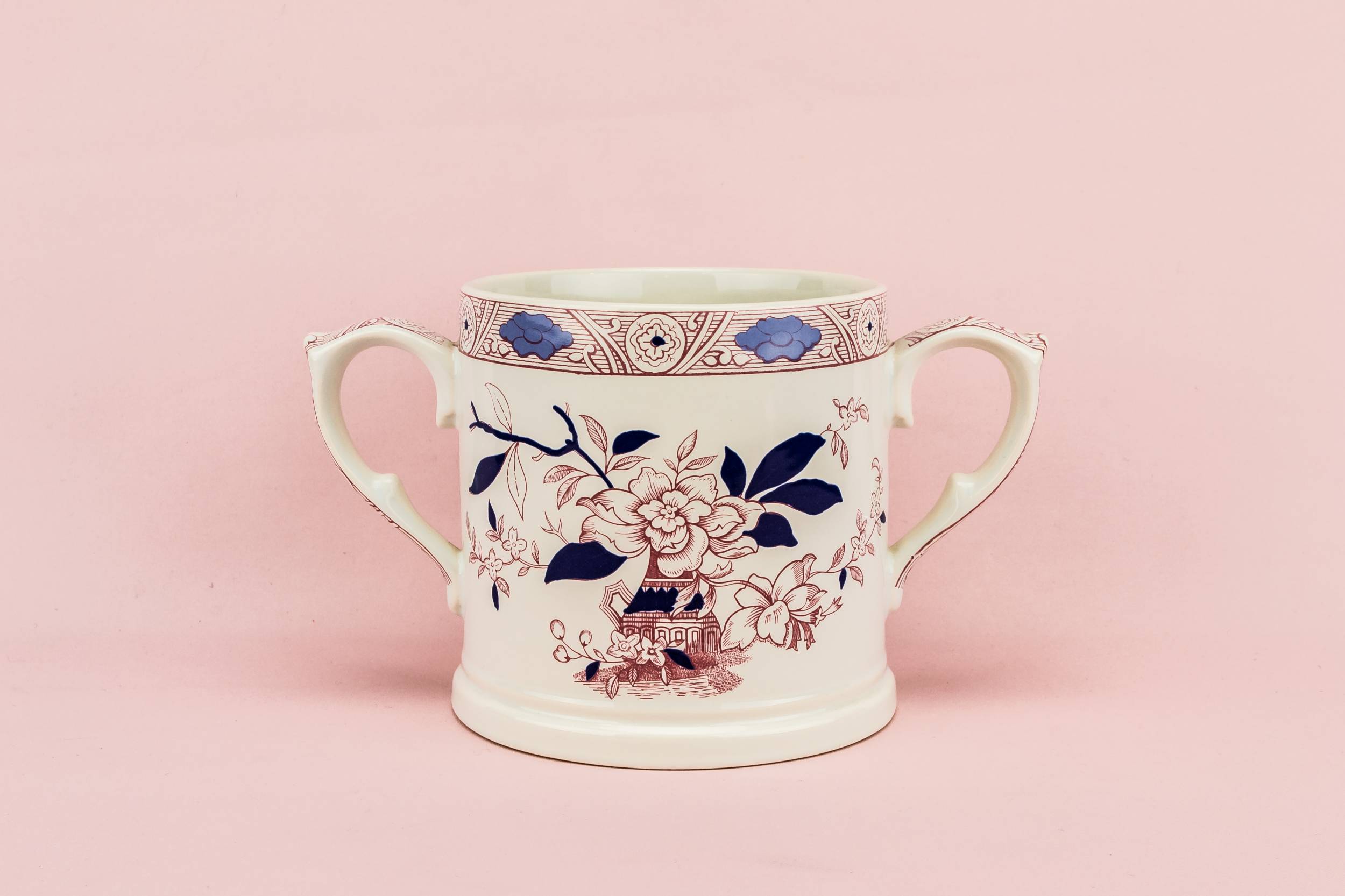 Pink Retro Floral — Large cider mug