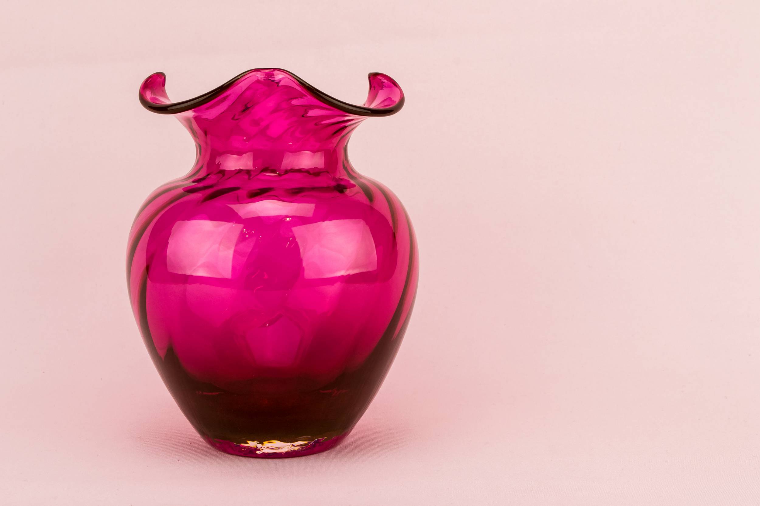 Cheerful Vintage Glass — Cranberry glass vase 1