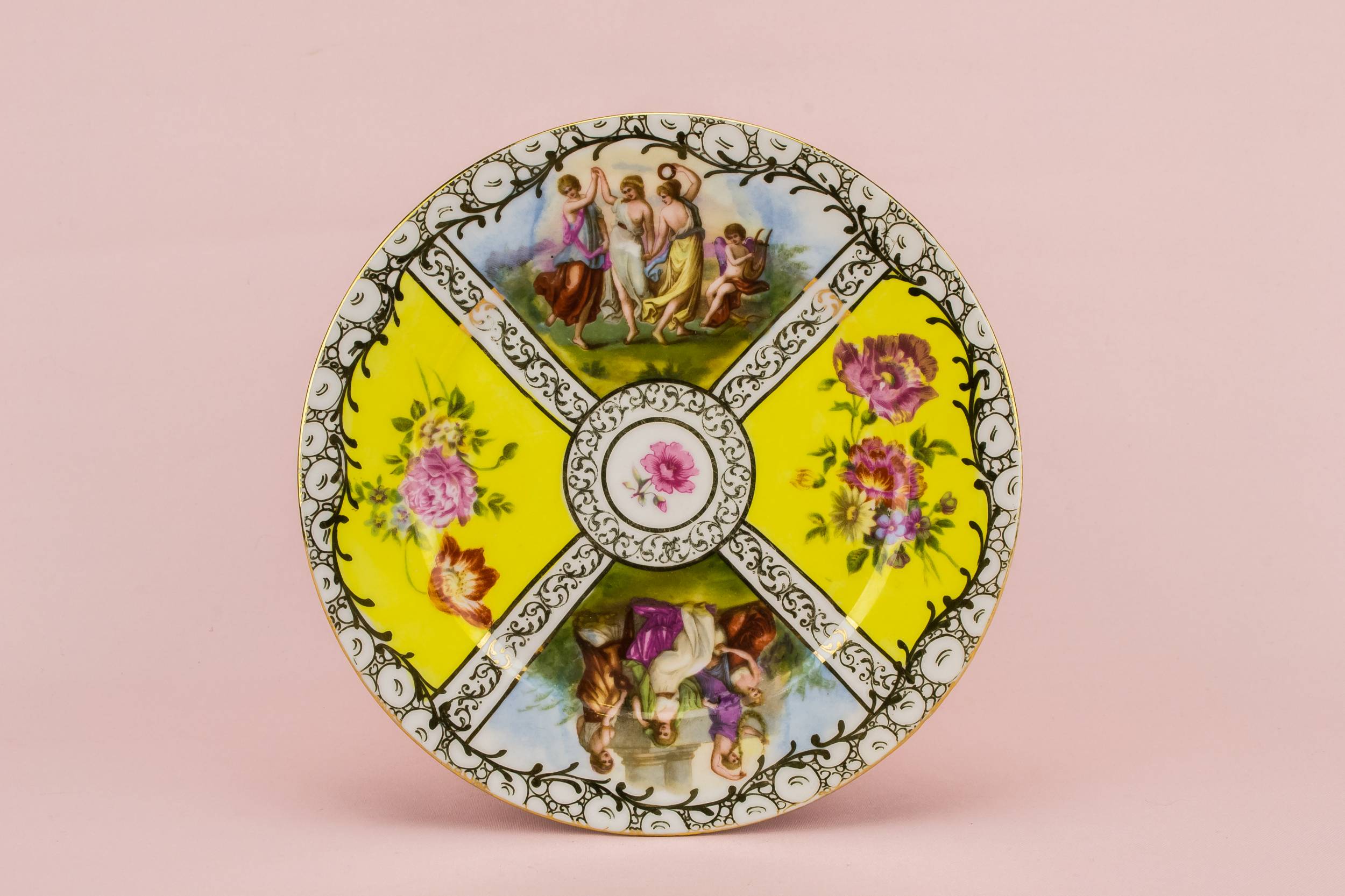 Elegant Neo-classical Figures — Small yellow plate