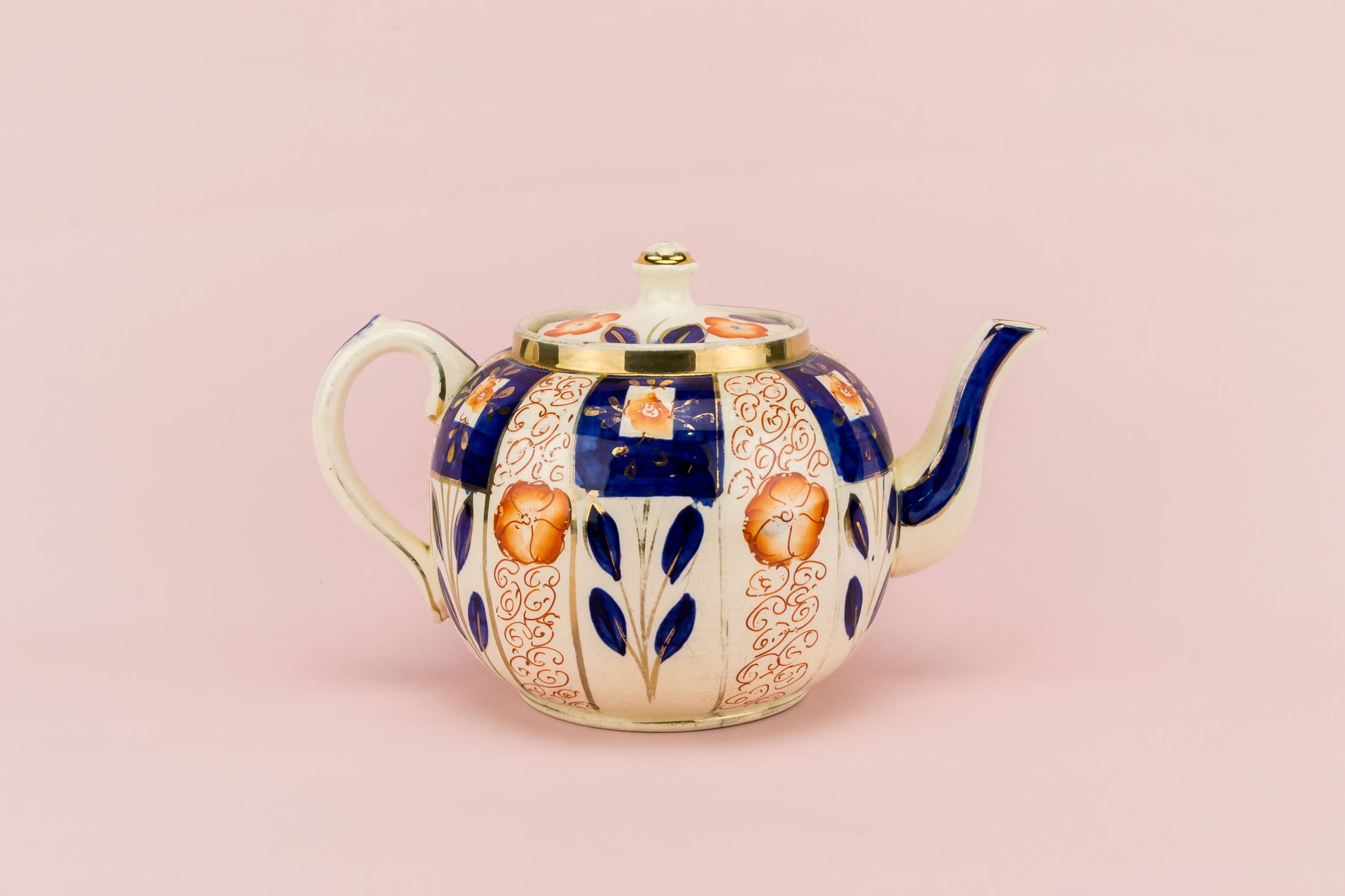 Blue And White — Flow blue rustic teapot