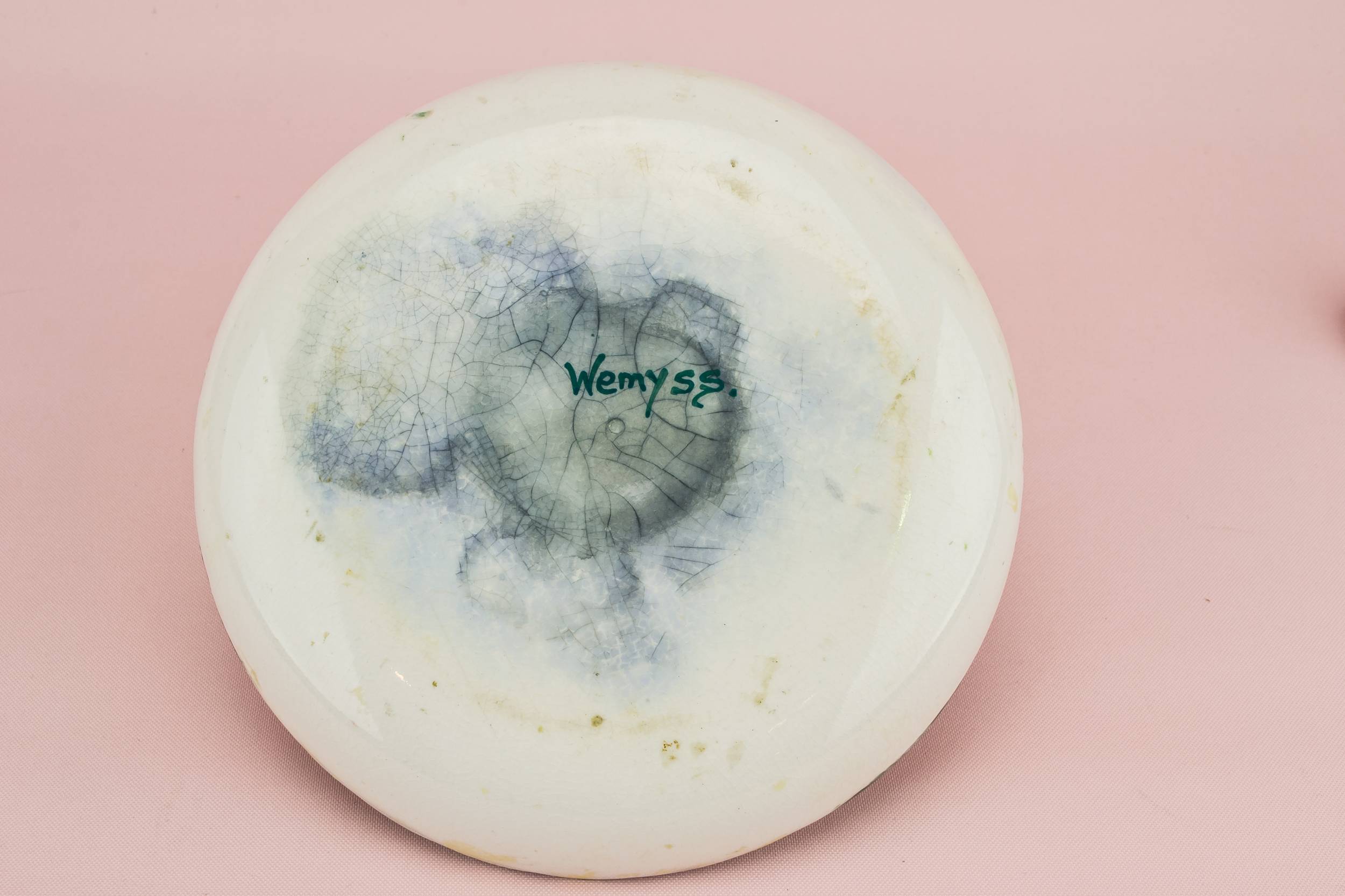 Rustic Antique INKWELL — Wemyss pottery inkwell 2