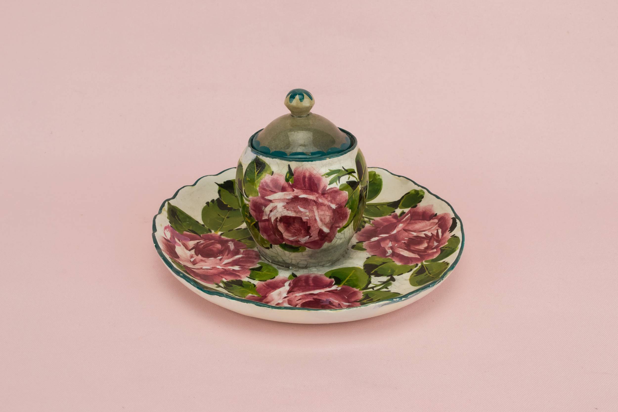 Rustic Antique INKWELL — Wemyss pottery inkwell