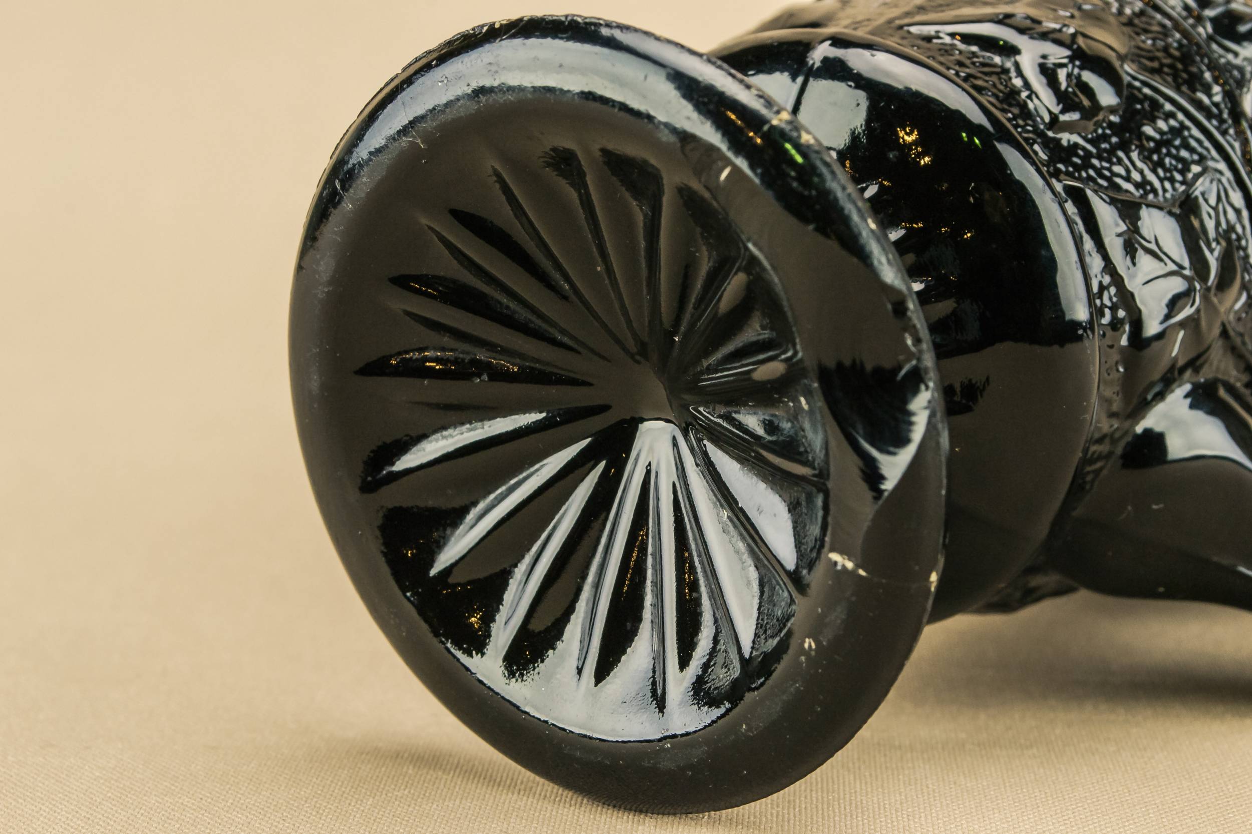 Stylish Victorian CREAMER — Black glass creamer 3
