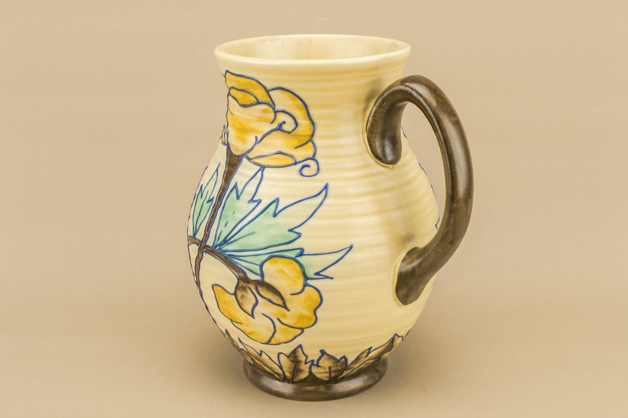 Ceramic Art Deco — Large floral water jug 2
