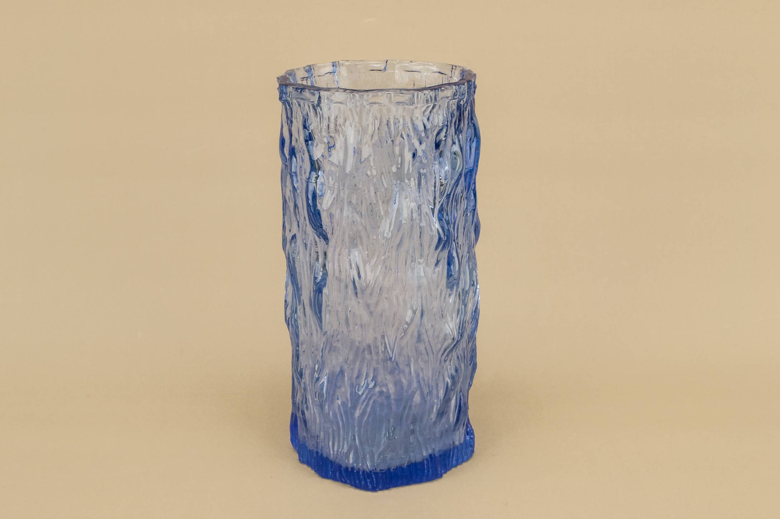 Elegant Vintage Tree — Blue glass tree bark vase