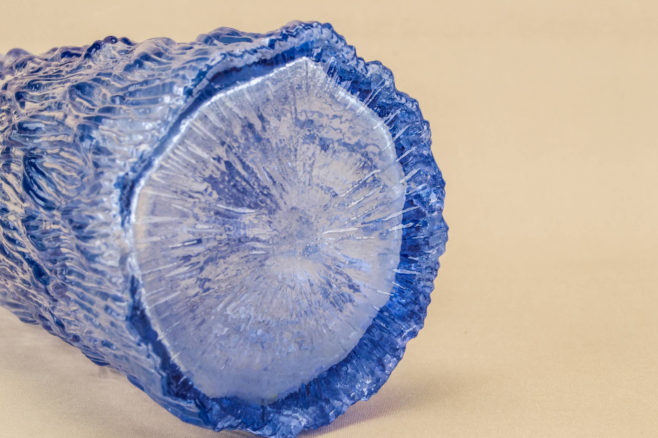 Elegant Vintage Tree — Blue glass tree bark vase 2