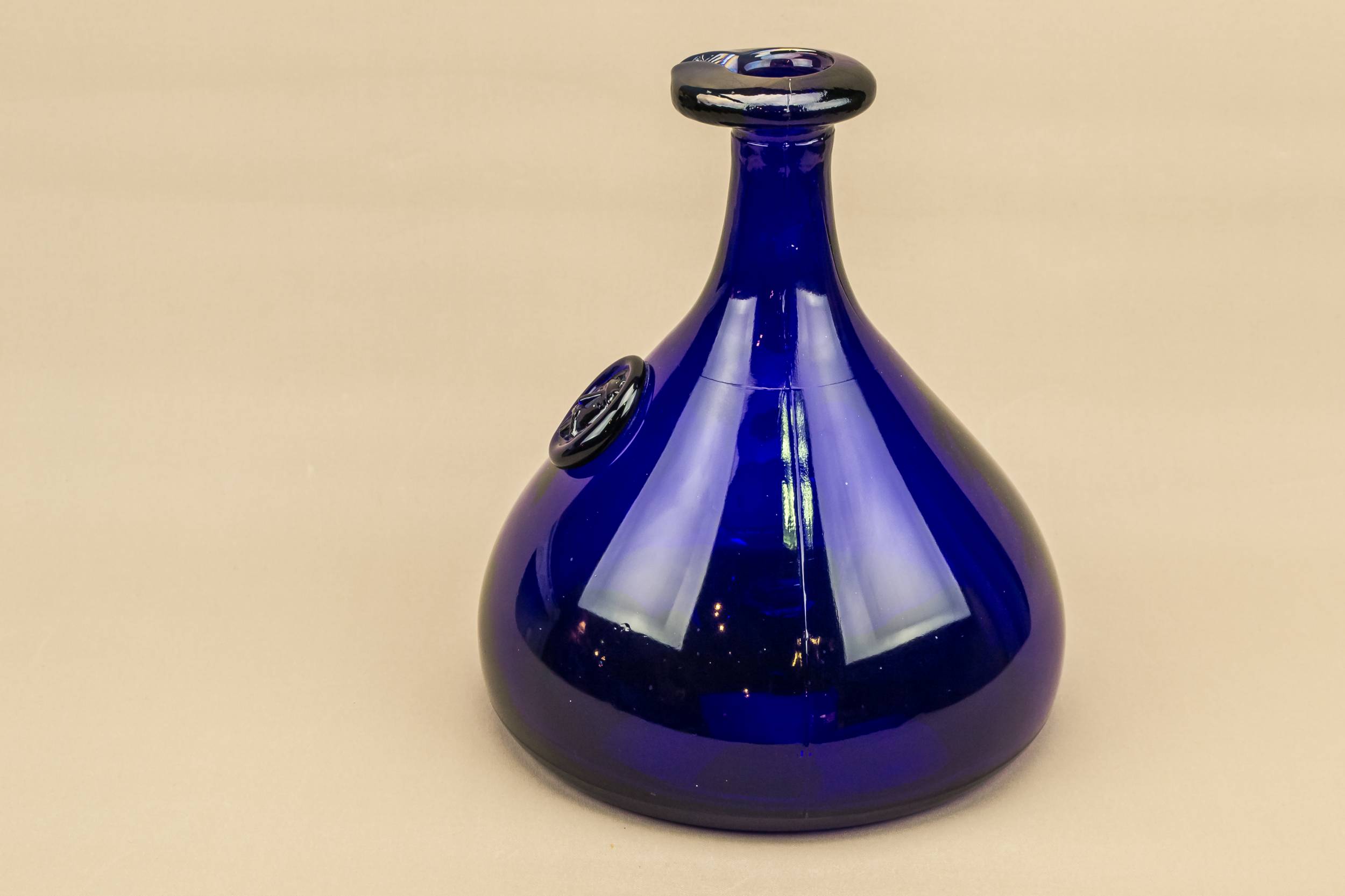 Blown Glass Modernist — Blue Viking glass carafe 1
