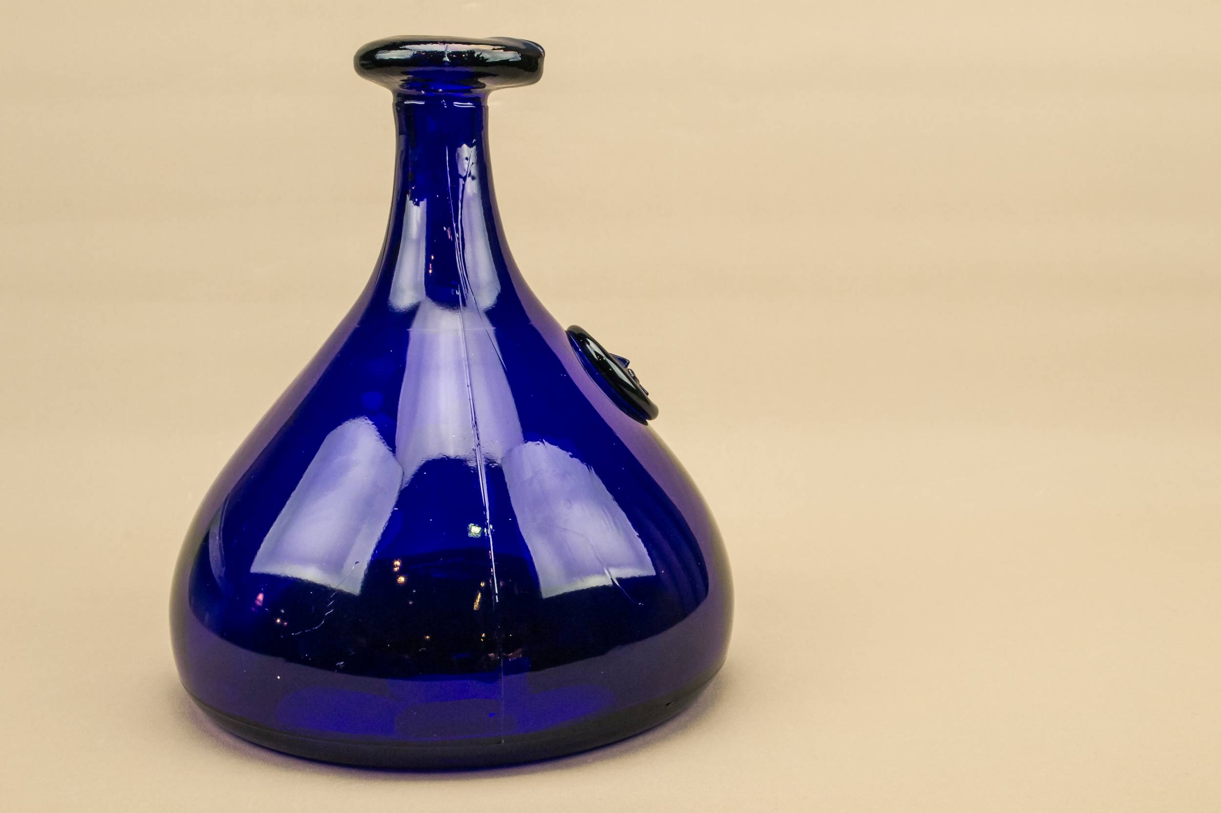 Blown Glass Modernist — Blue Viking glass carafe 2