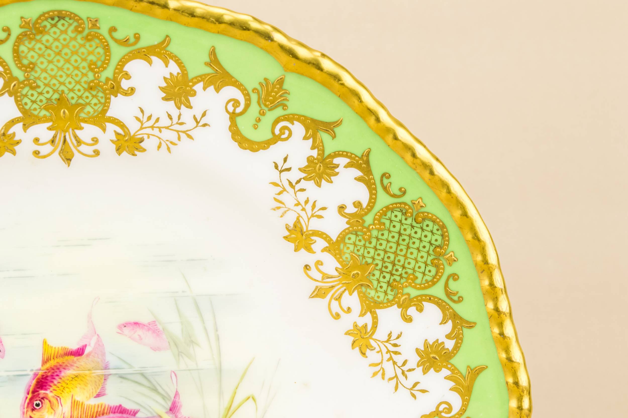 Neo-classical Unusual Fish — Painted dessert plate 1