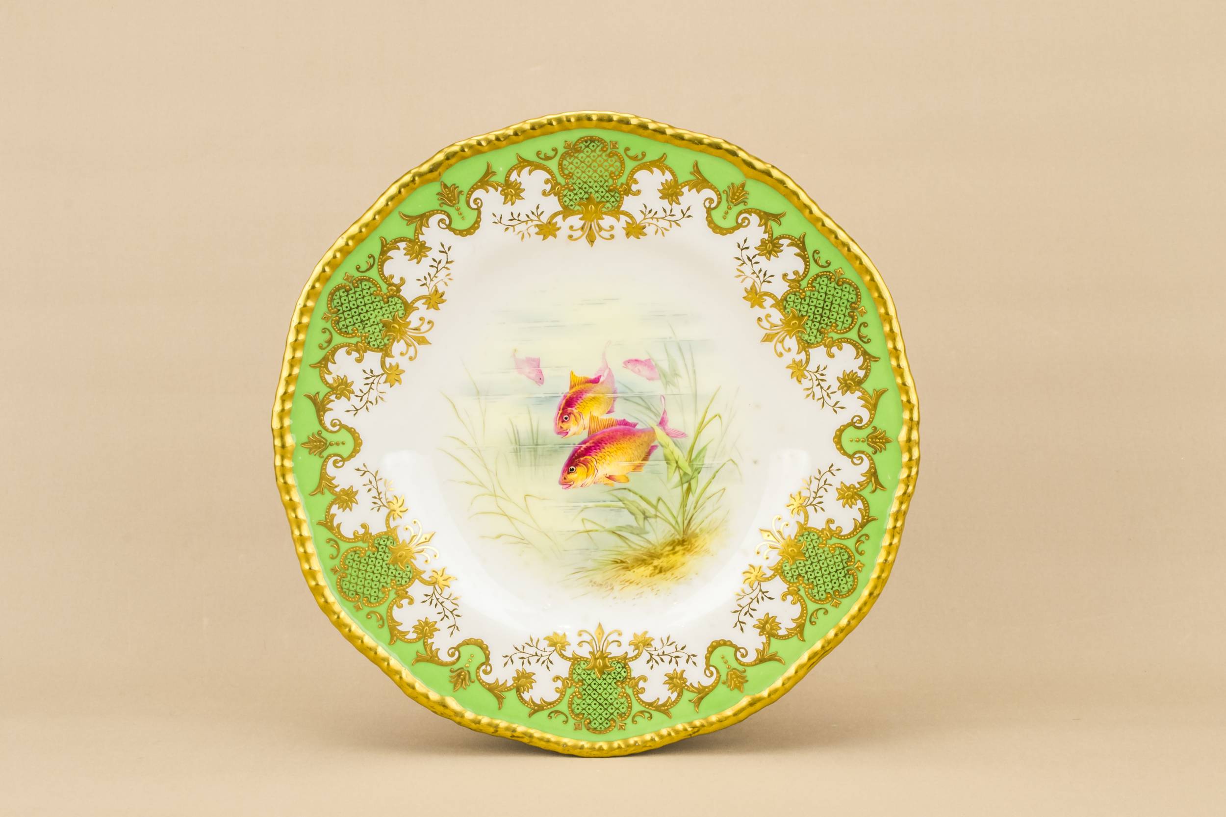 Neo-classical Unusual Fish — Painted dessert plate