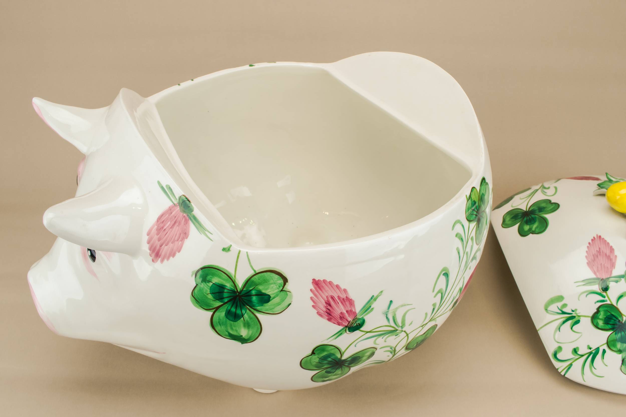 Vintage Ceramic Floral — Massive pig punch bowl 3