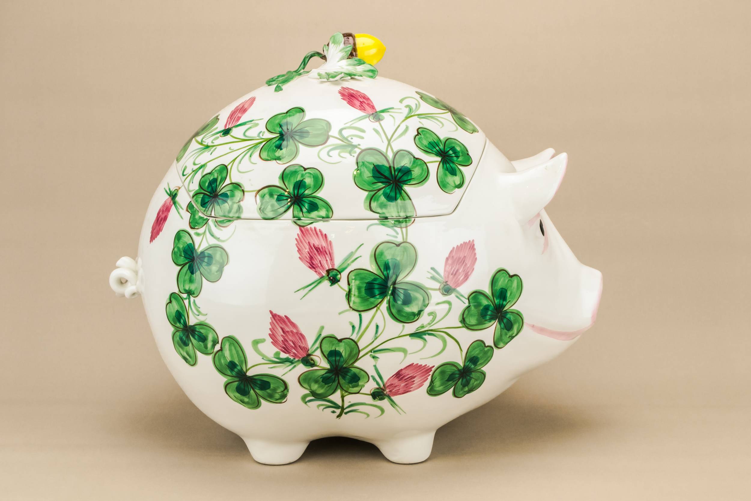 Vintage Ceramic Floral — Massive pig punch bowl 1