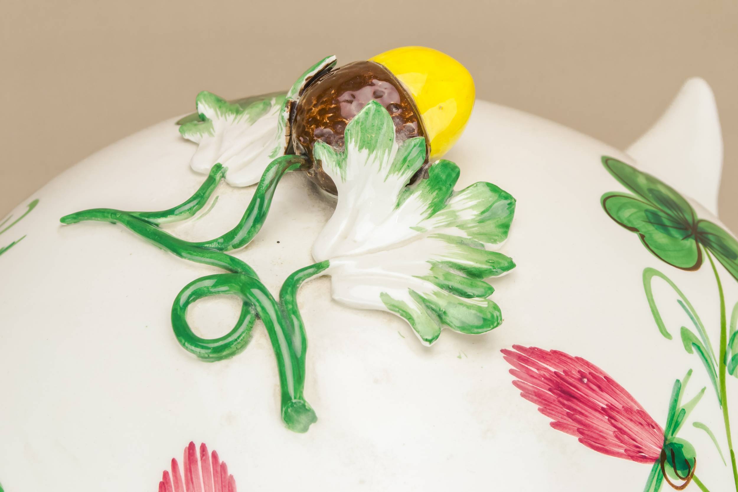 Vintage Ceramic Floral — Massive pig punch bowl 6