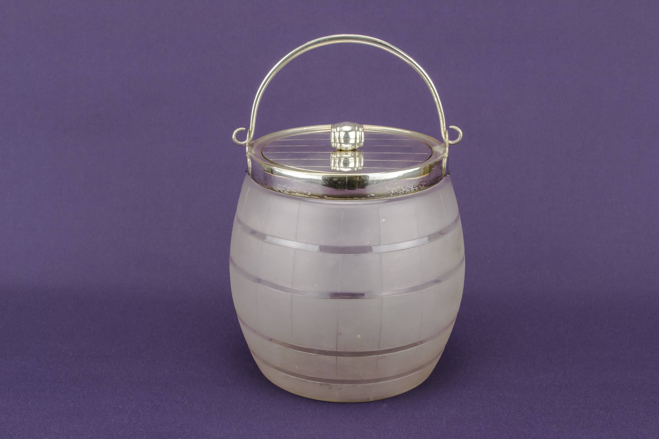 Arts Crafts Antique — Glass barrel ice bucket