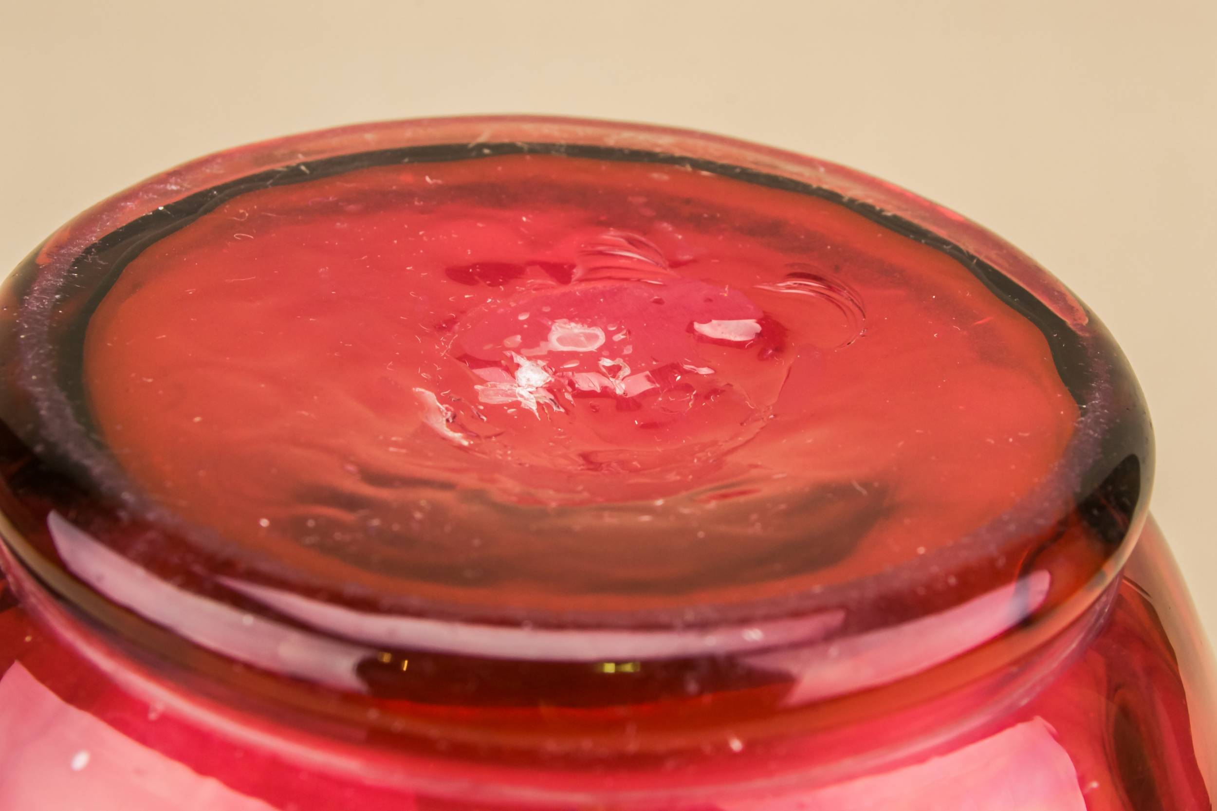 Victorian Antique JUG — Cranberry glass water jug 5