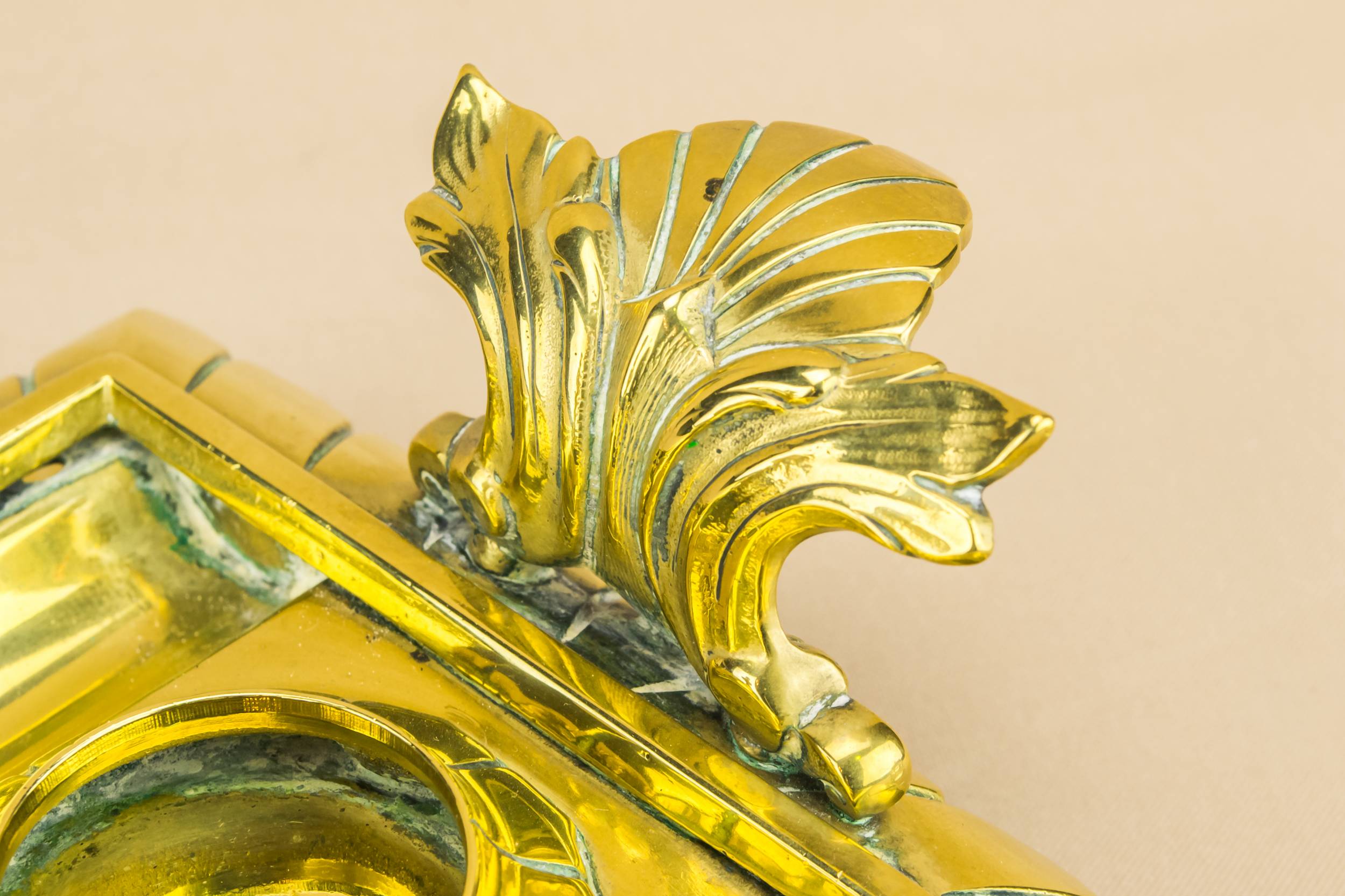 High Victorian Spectacular — Brass and glass inkwell 1