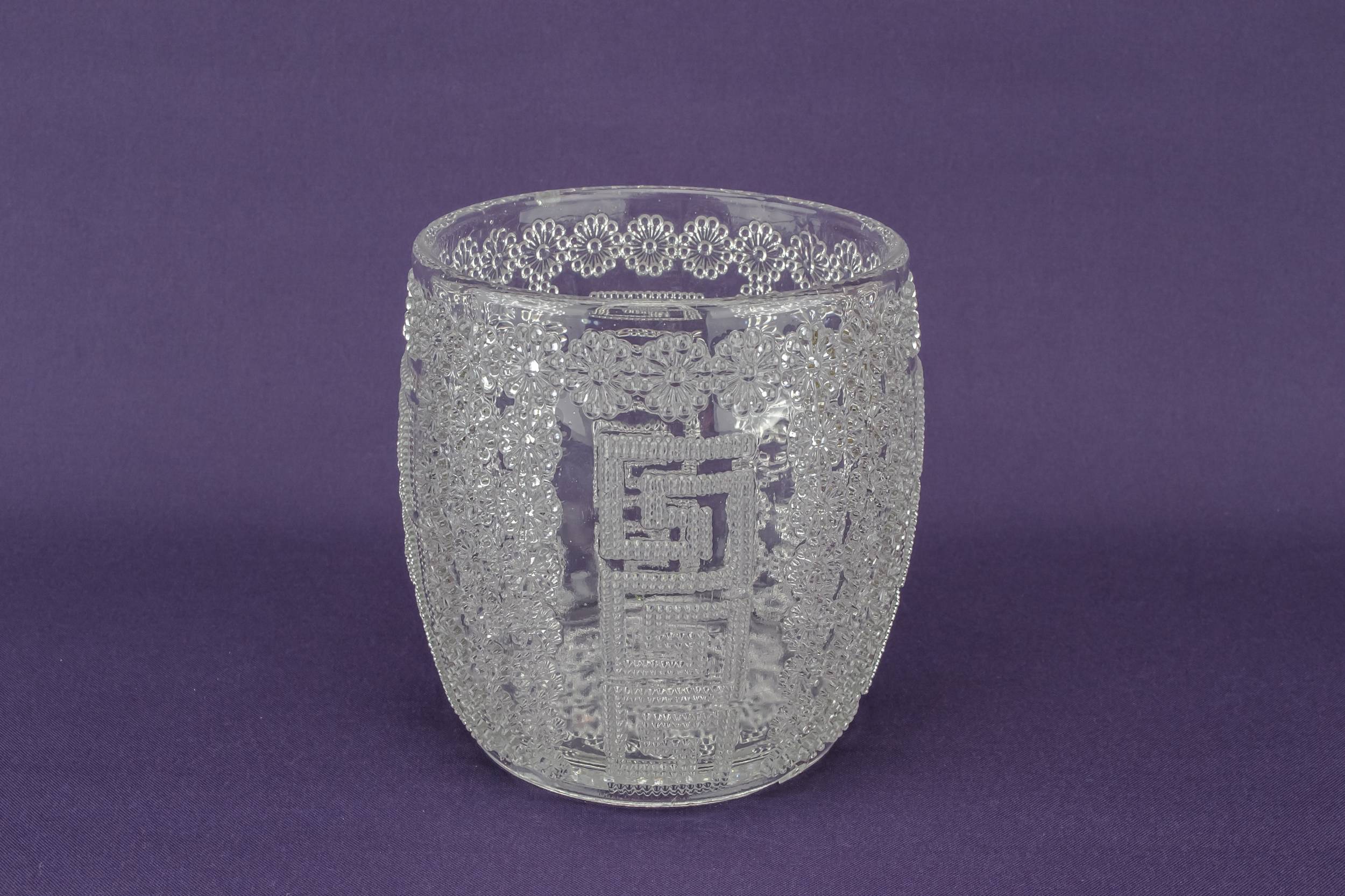 Antique Victorian Floral — Ice bucket in pressed glass