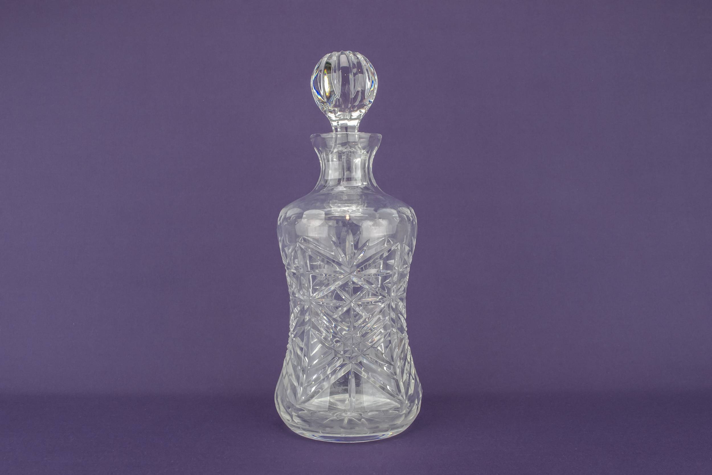 Medium Cut Glass — Cut glass waisted decanter
