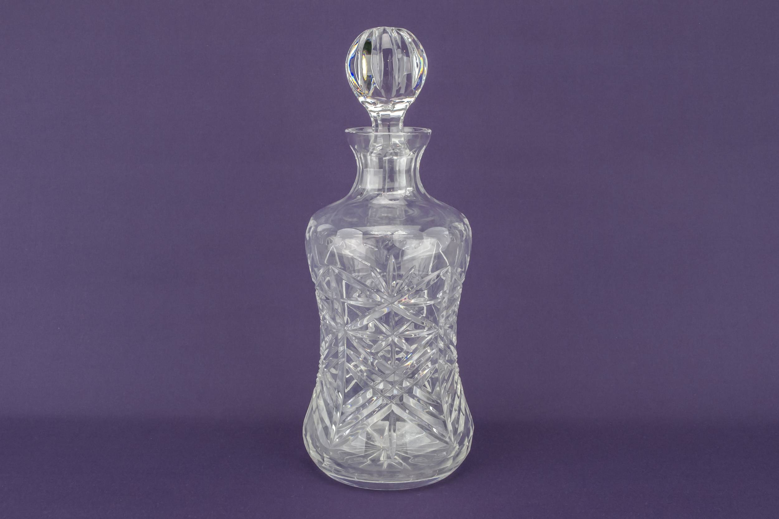Medium Cut Glass — Cut glass waisted decanter 1