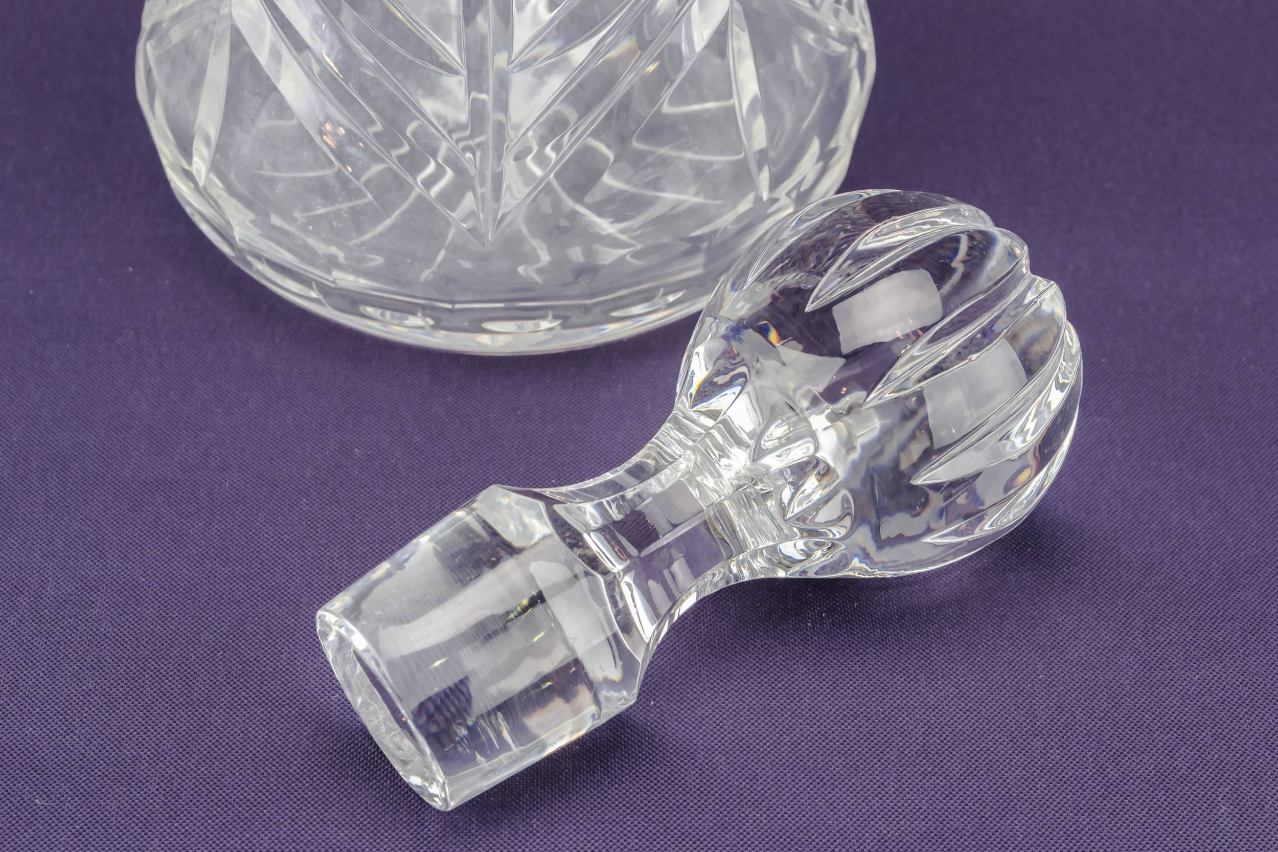 Medium Cut Glass — Cut glass waisted decanter 3