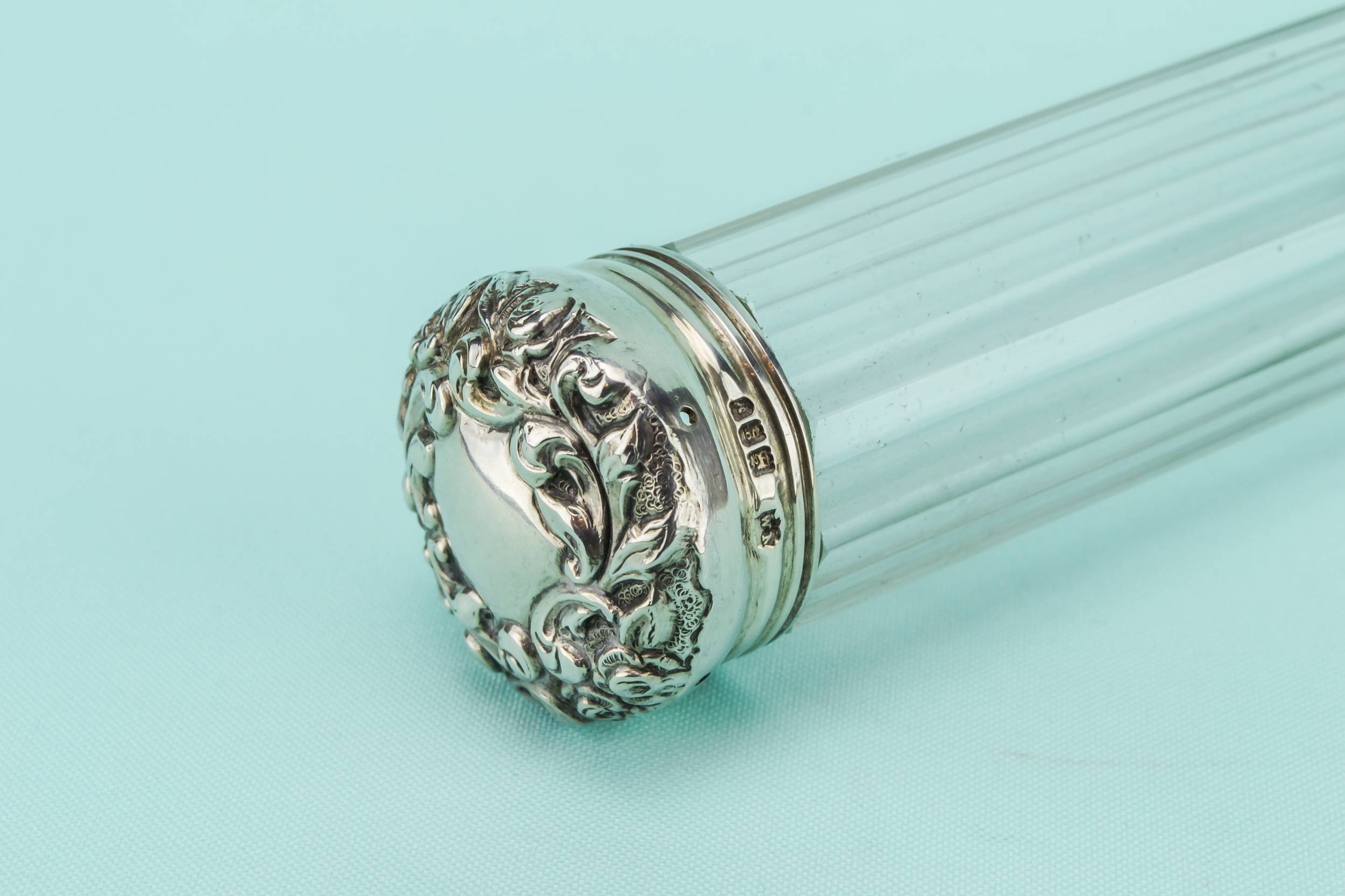 Edwardian Sterling Silver — Dressing table silver flask 4