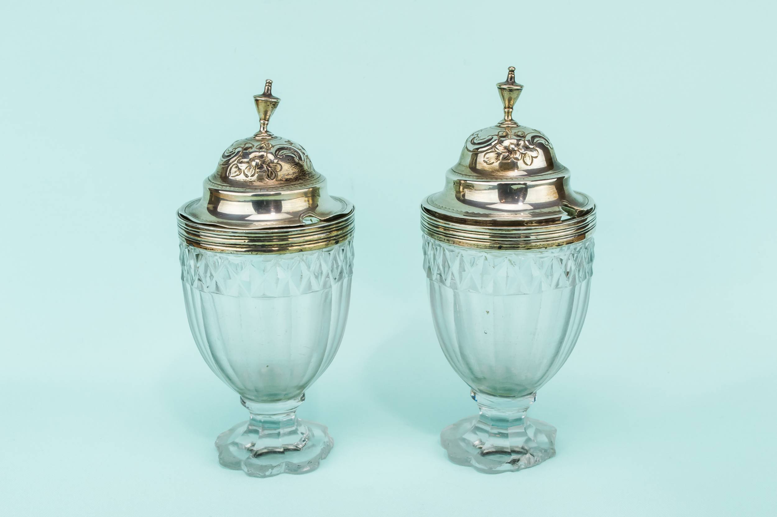 Shabby Chic Antique — 2 silver condiment pots 2