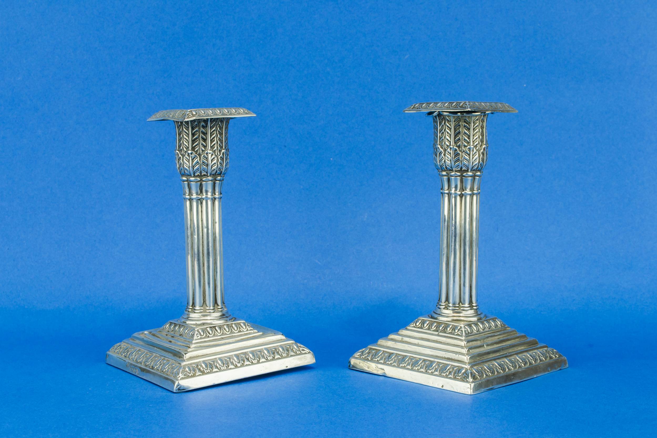 Antique Sterling Silver — Sterling silver candlesticks 1
